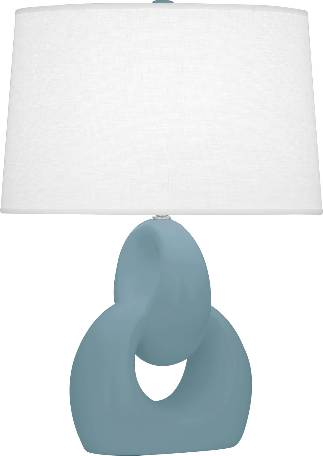 Robert Abbey - MOB81 - One Light Table Lamp - Fusion - Matte Steel Blue Glazed Ceramic w/Polished Nickel