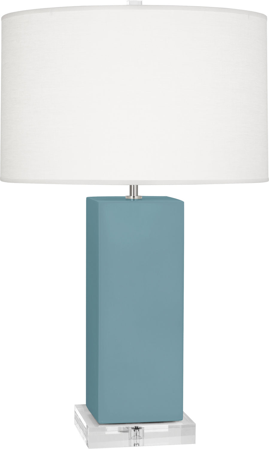 Robert Abbey - MOB95 - One Light Table Lamp - Harvey - Matte Steel Blue Glazed Ceramic