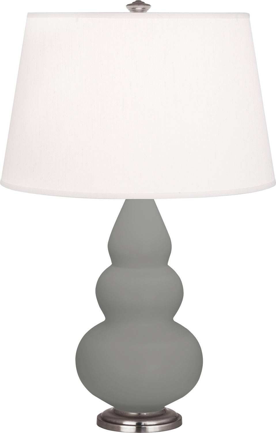 Robert Abbey - MST32 - One Light Accent Lamp - Small Triple Gourd - Matte Smoky Taupe Glazed Ceramic w/Antique Silver