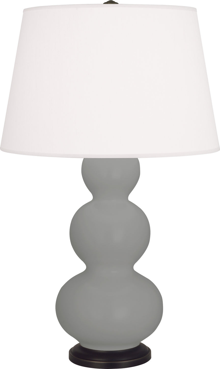 Robert Abbey - MST41 - One Light Table Lamp - Triple Gourd - Matte Smoky Taupe Glazed Ceramic w/Deep Patina Bronze