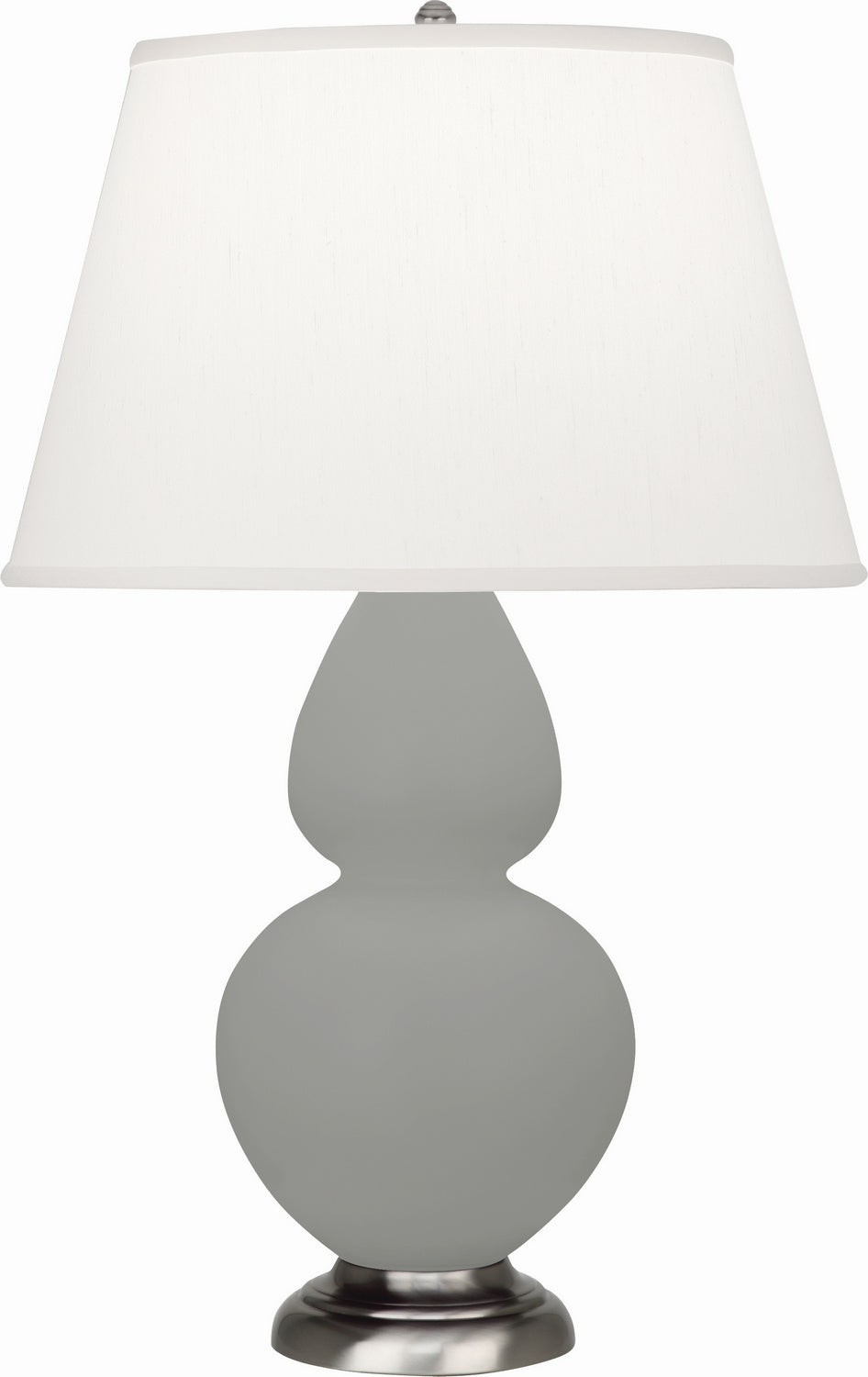 Robert Abbey - MST59 - One Light Table Lamp - Double Gourd - Matte Smoky Taupe Glazed Ceramic w/Antique Silver