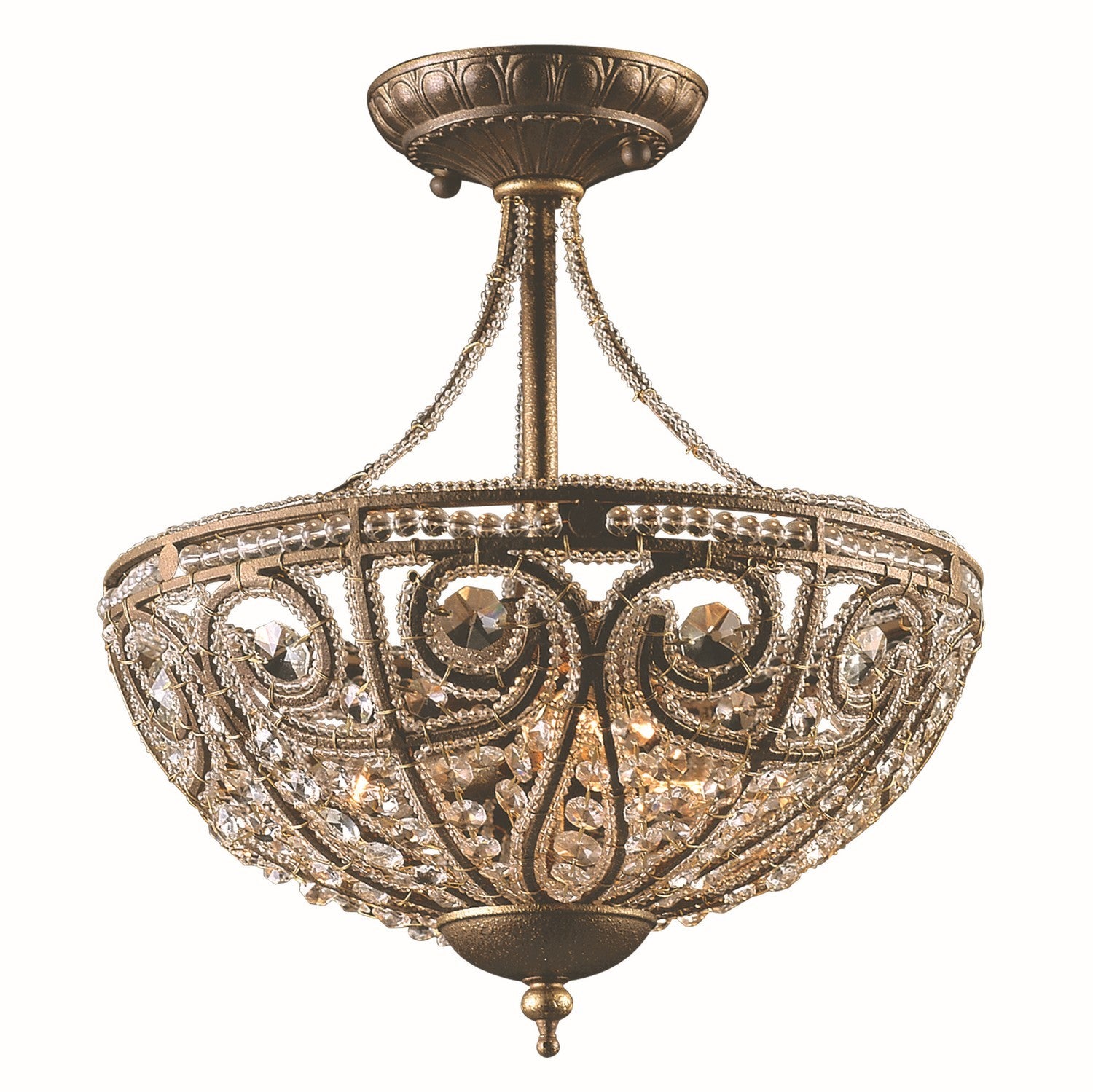 ELK Home - 5964/3 - Three Light Semi Flush Mount - Elizabethan - Dark Bronze