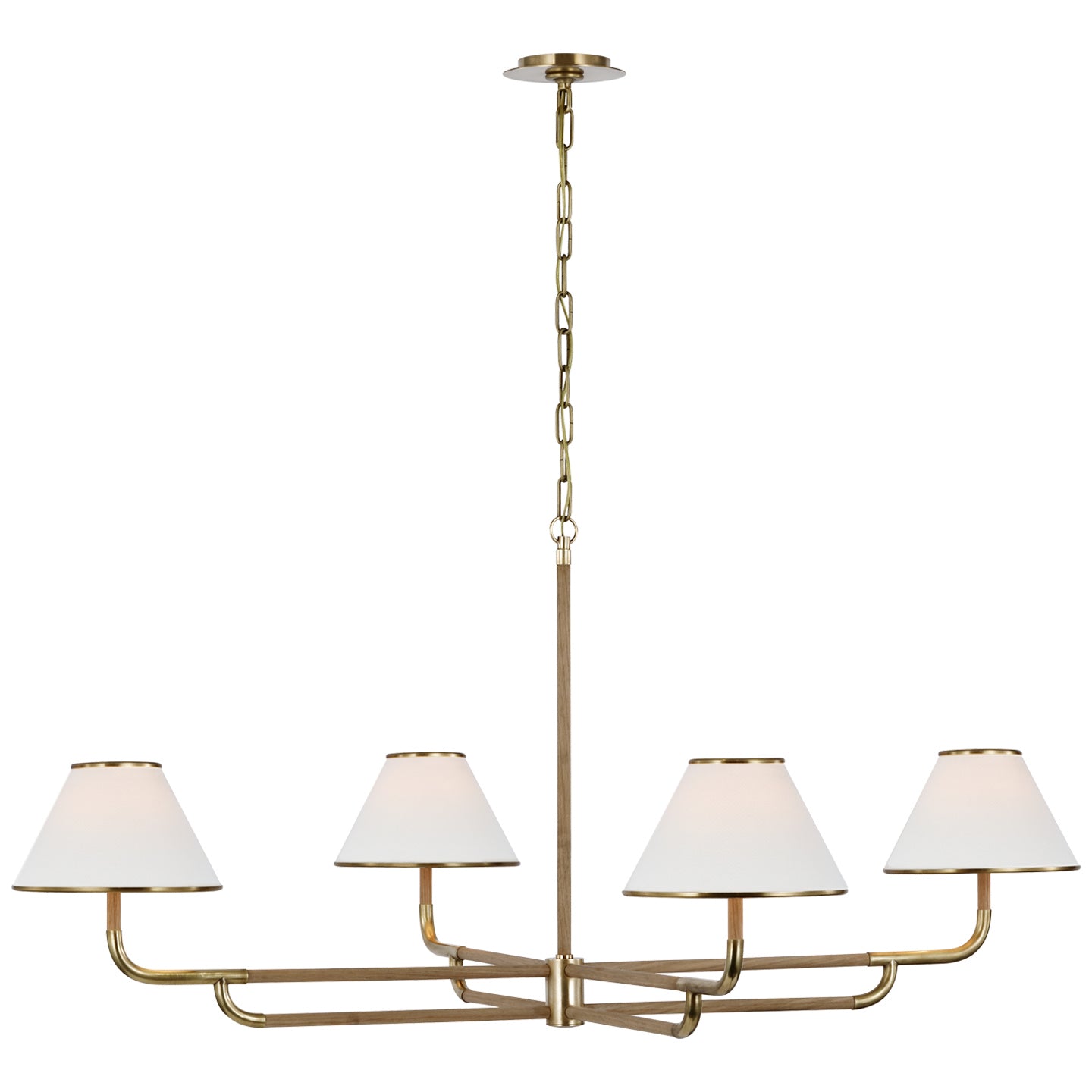 Visual Comfort Signature - MF 5055SB/NO-L - LED Chandelier - Rigby - Soft Brass and Natural Oak