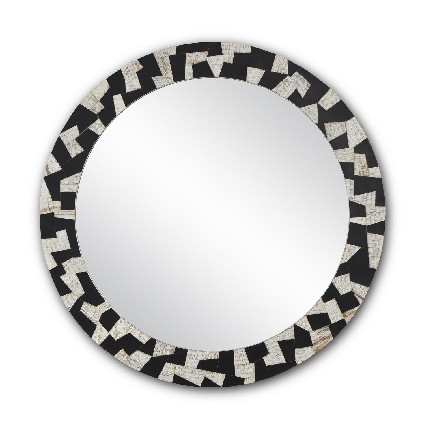 Mirror from the Bindu collection in Black/Natural/Mirror finish