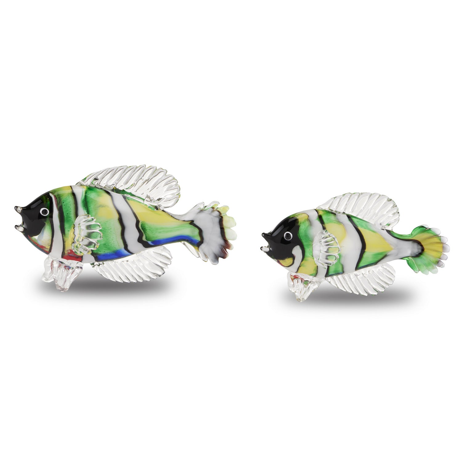 Fish Set of 2 from the Rialto collection in Green/Black/White/Multicolor finish