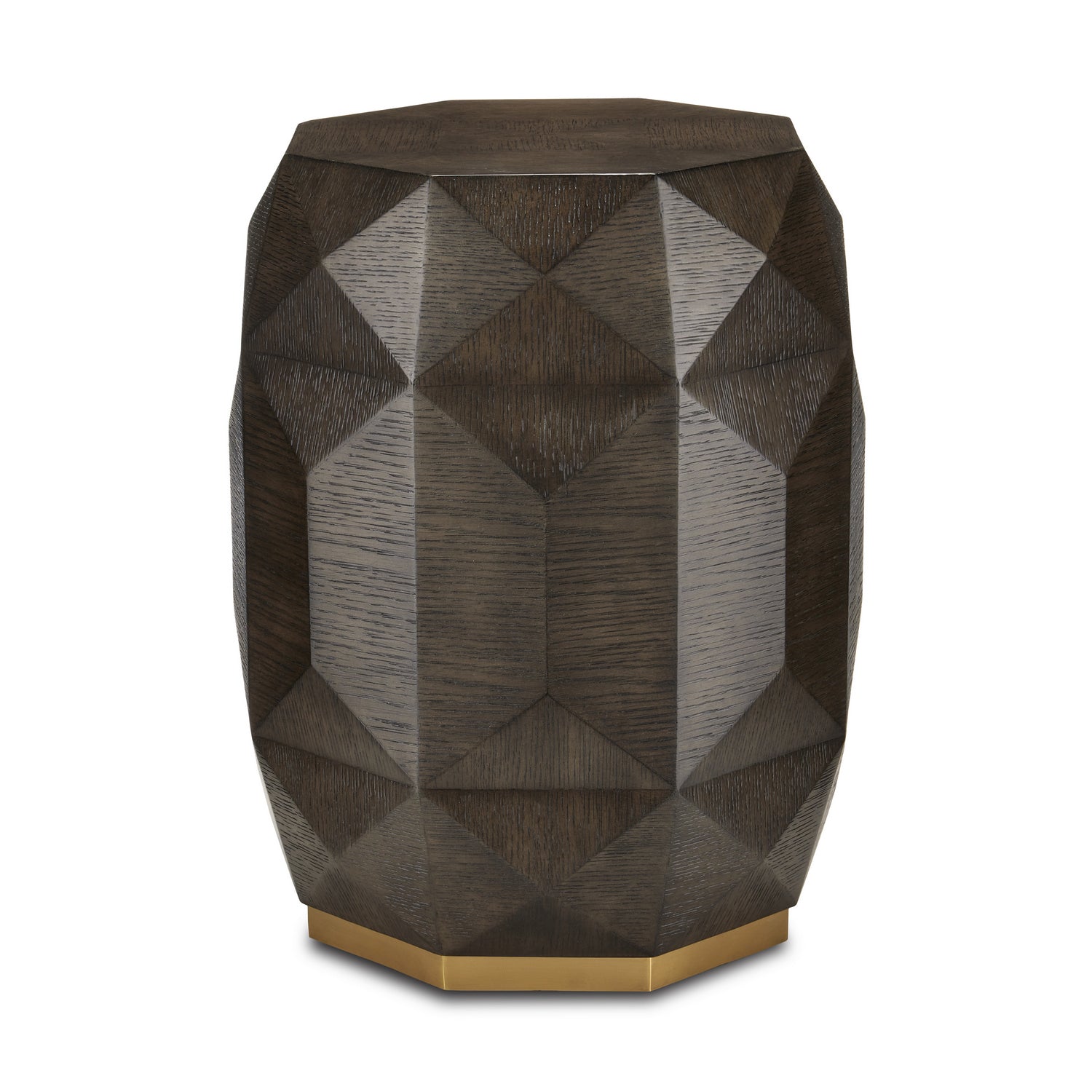 Accent Table from the Kendall collection in Dove Gray/Polished Brass finish