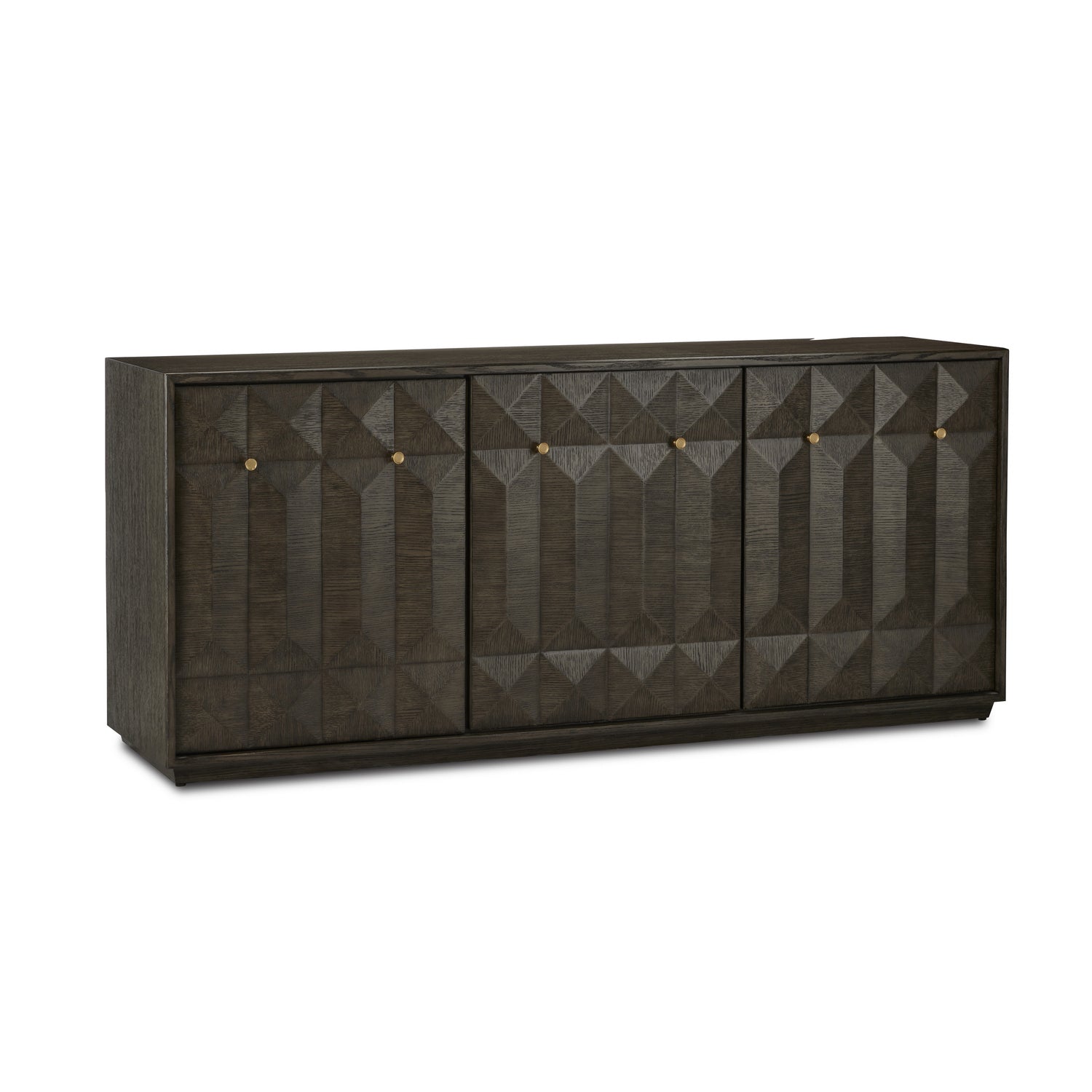 Credenza from the Kendall collection in Dove Gray/Polished Brass finish