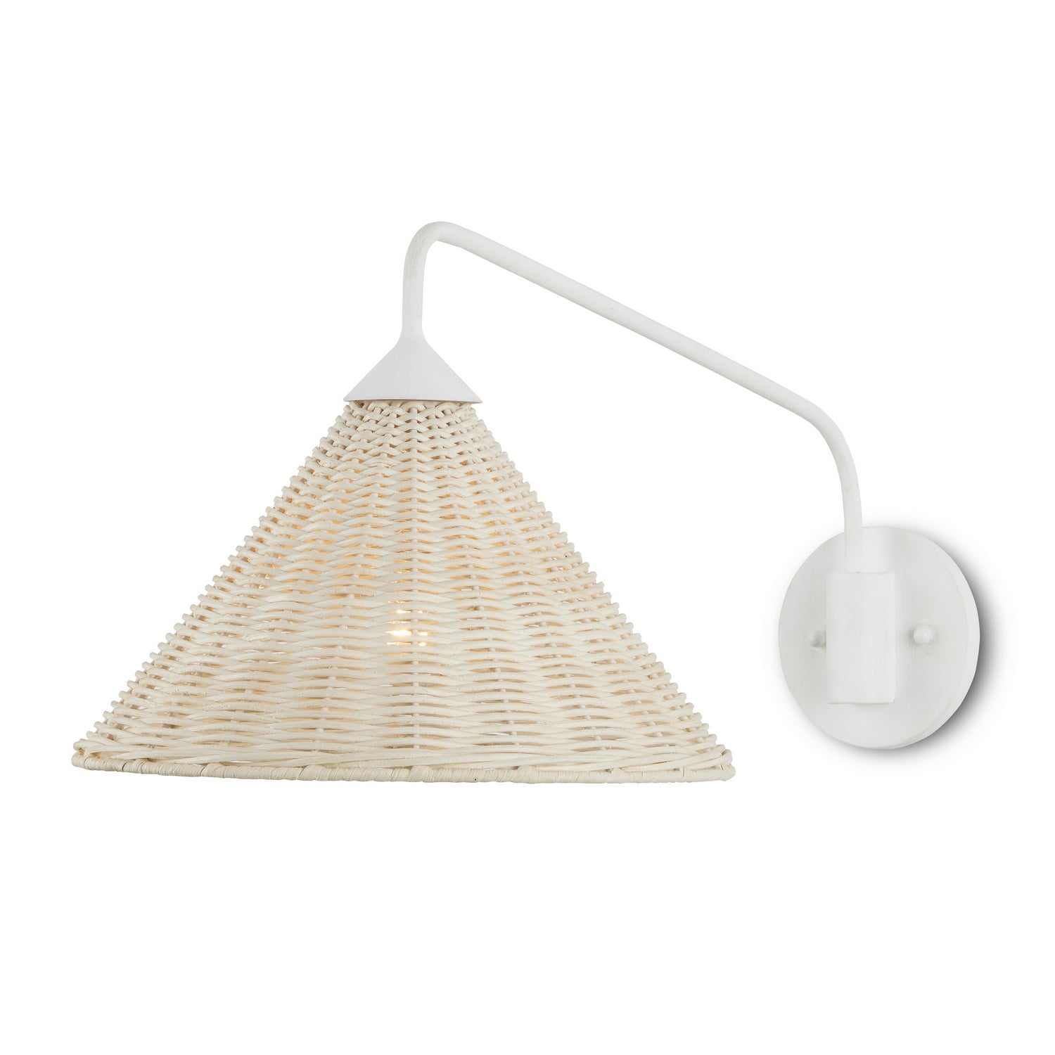 One Light Wall Sconce from the Basket collection in White/Bleached Natural finish