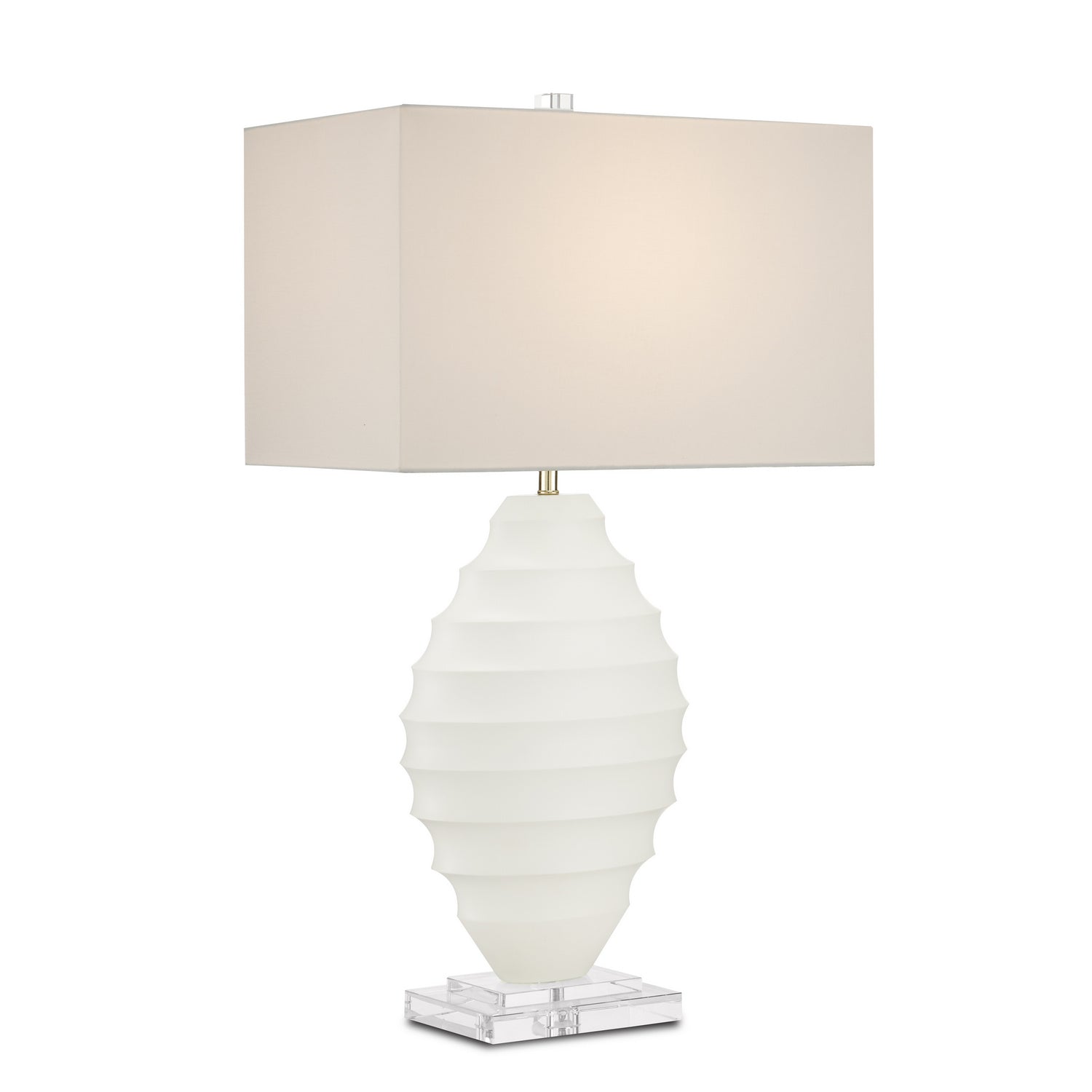 One Light Table Lamp from the Abbeville collection in White/Clear/Polished Brass finish