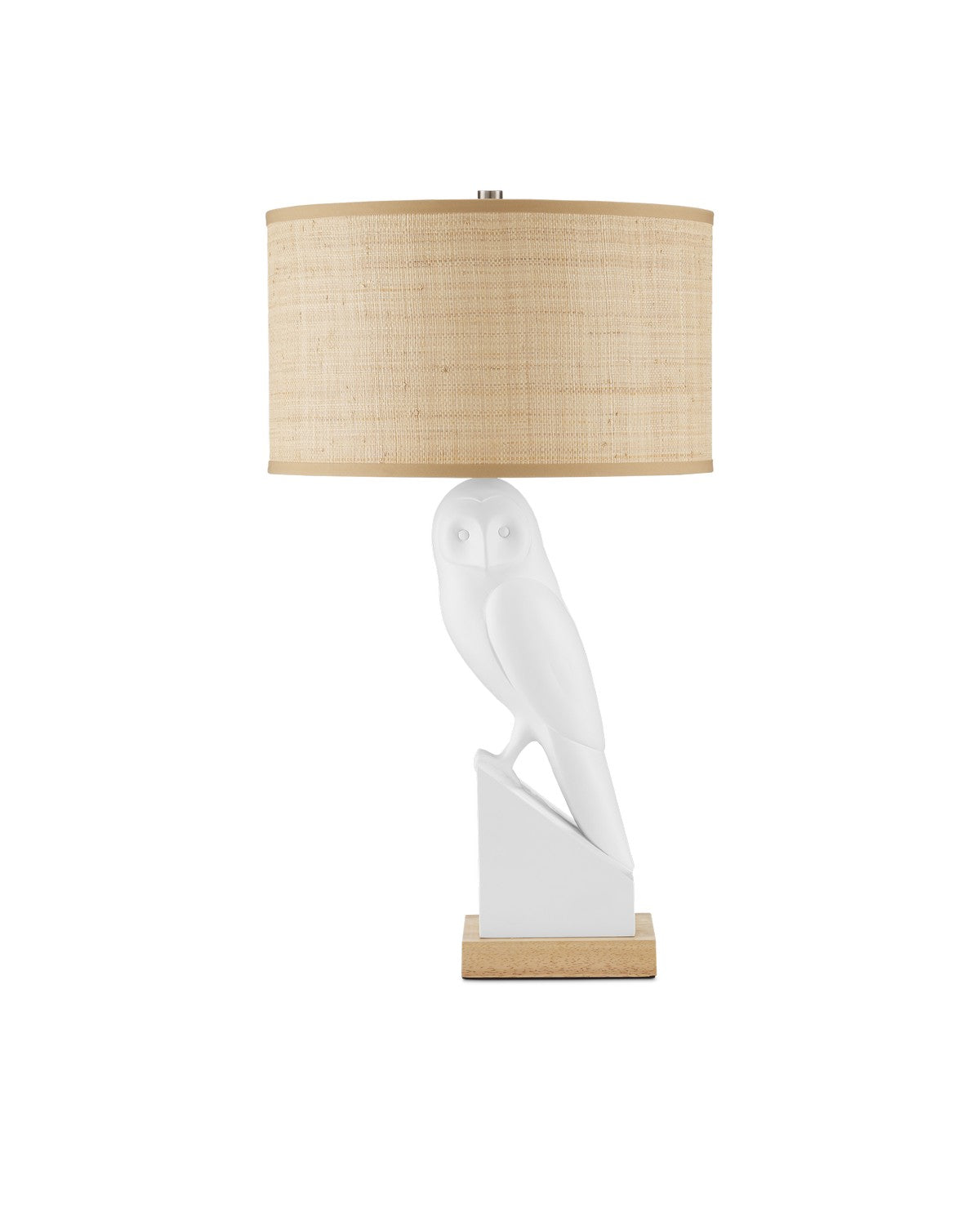 One Light Table Lamp from the Snowy collection in White/Natural/Polished Nickel finish