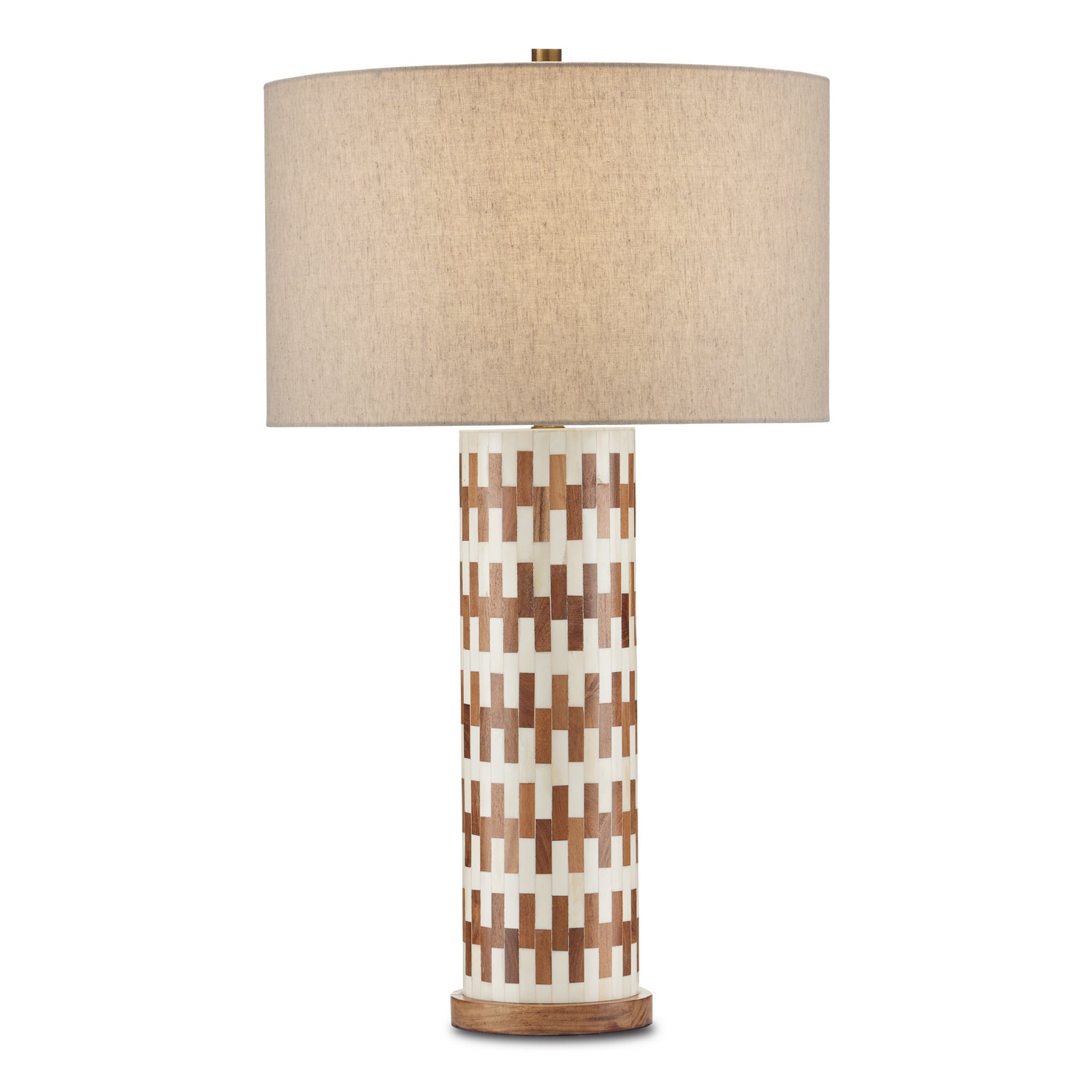 One Light Table Lamp from the Tia collection in White/Natural/Antique Brass finish