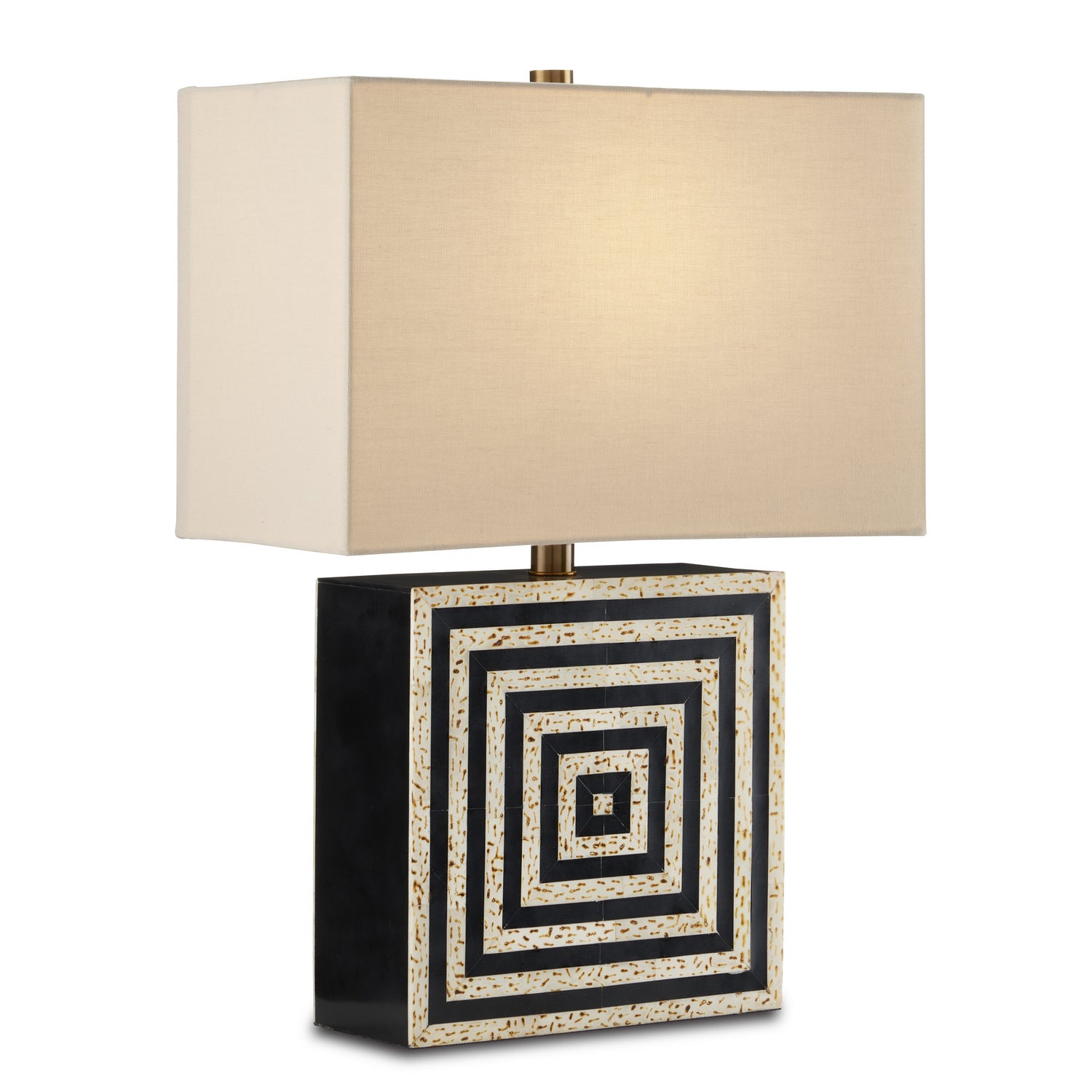 One Light Table Lamp from the Taurus collection in Black/Natural/Antique Brass finish