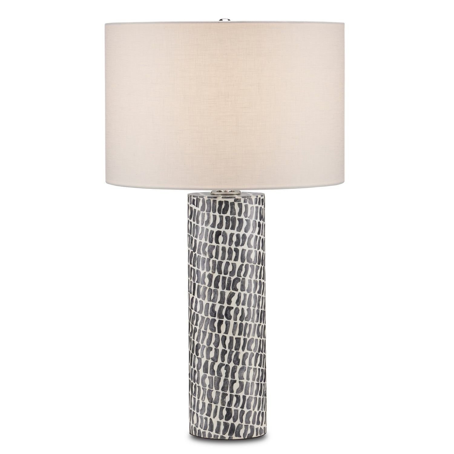 One Light Table Lamp from the Charcoal collection in Gray/White/Polished Nickel finish