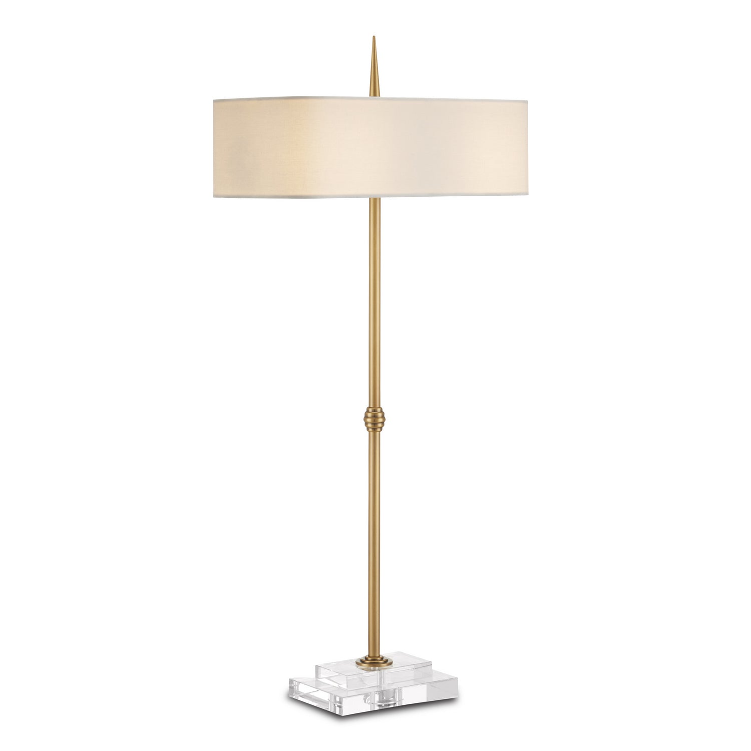 Two Light Table Lamp from the Caldwell collection in Antique Brass/Clear finish