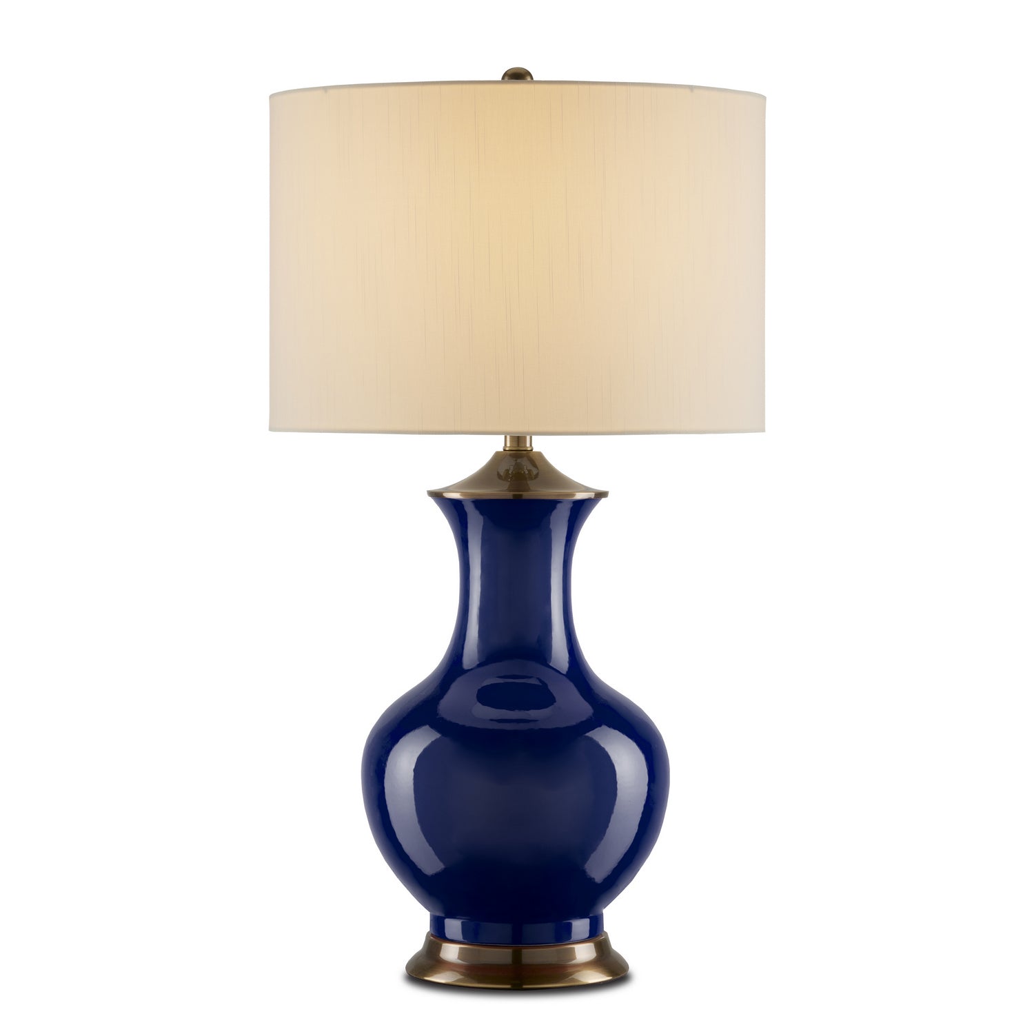 One Light Table Lamp from the Lilou collection in Blue/Antique Brass finish