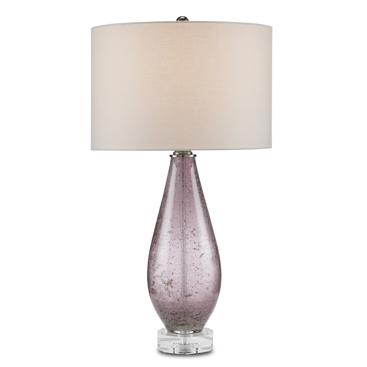 One Light Table Lamp from the Optimist collection in Purple/Clear/Antique Nickel finish