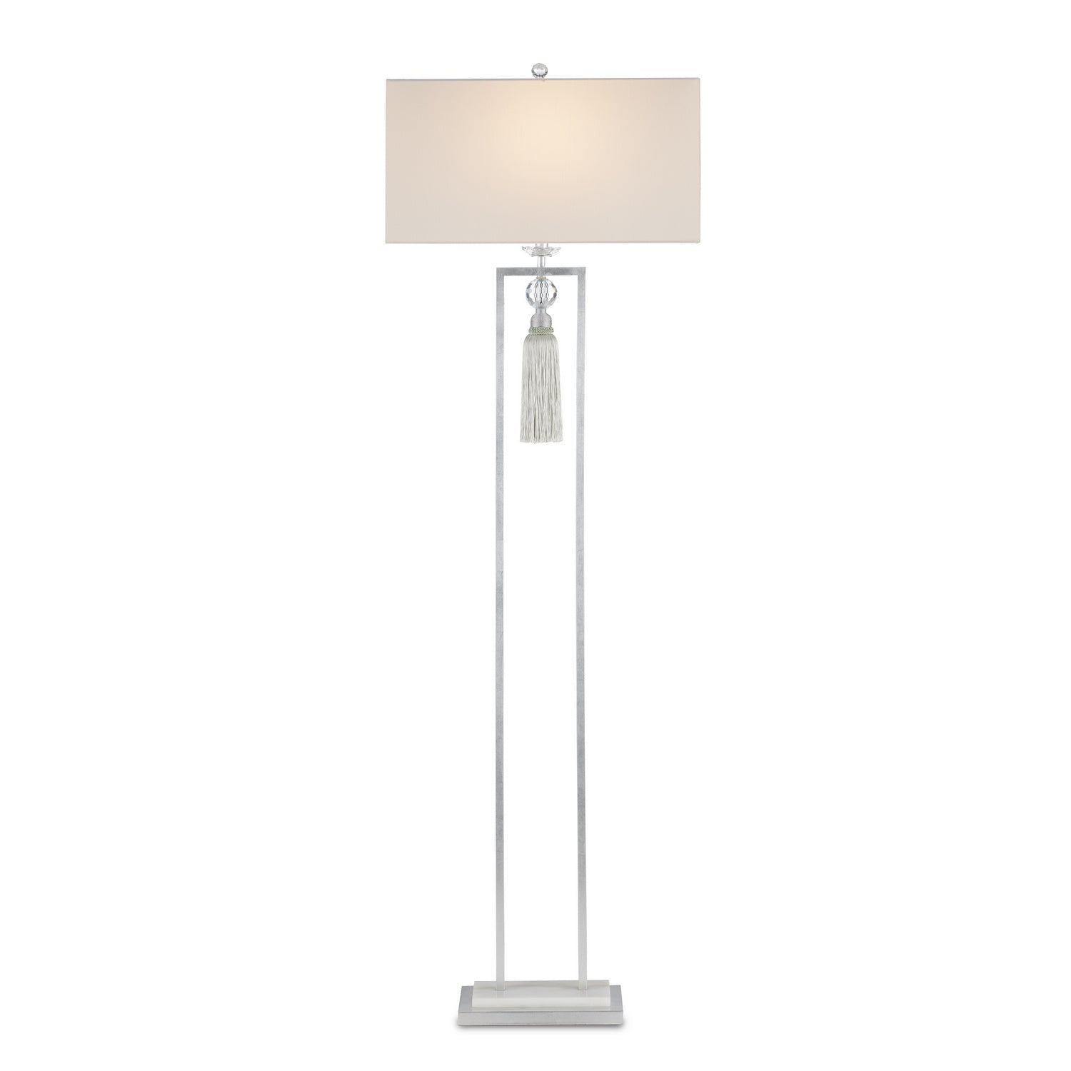 One Light Floor Lamp from the Vitale collection in Silver Leaf/Clear/Silver/White finish