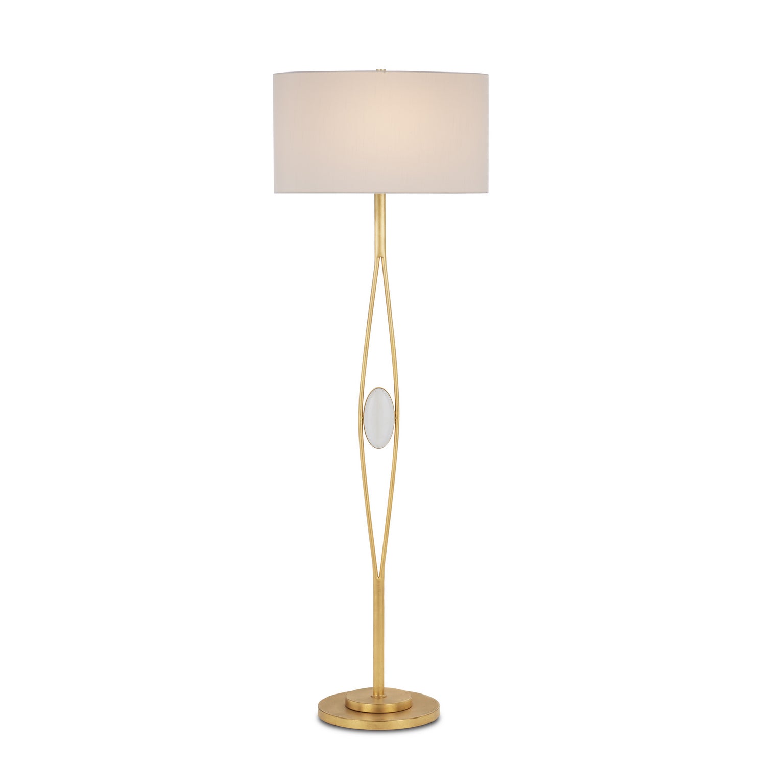 One Light Floor Lamp from the Marlene collection in Gold Leaf/White finish