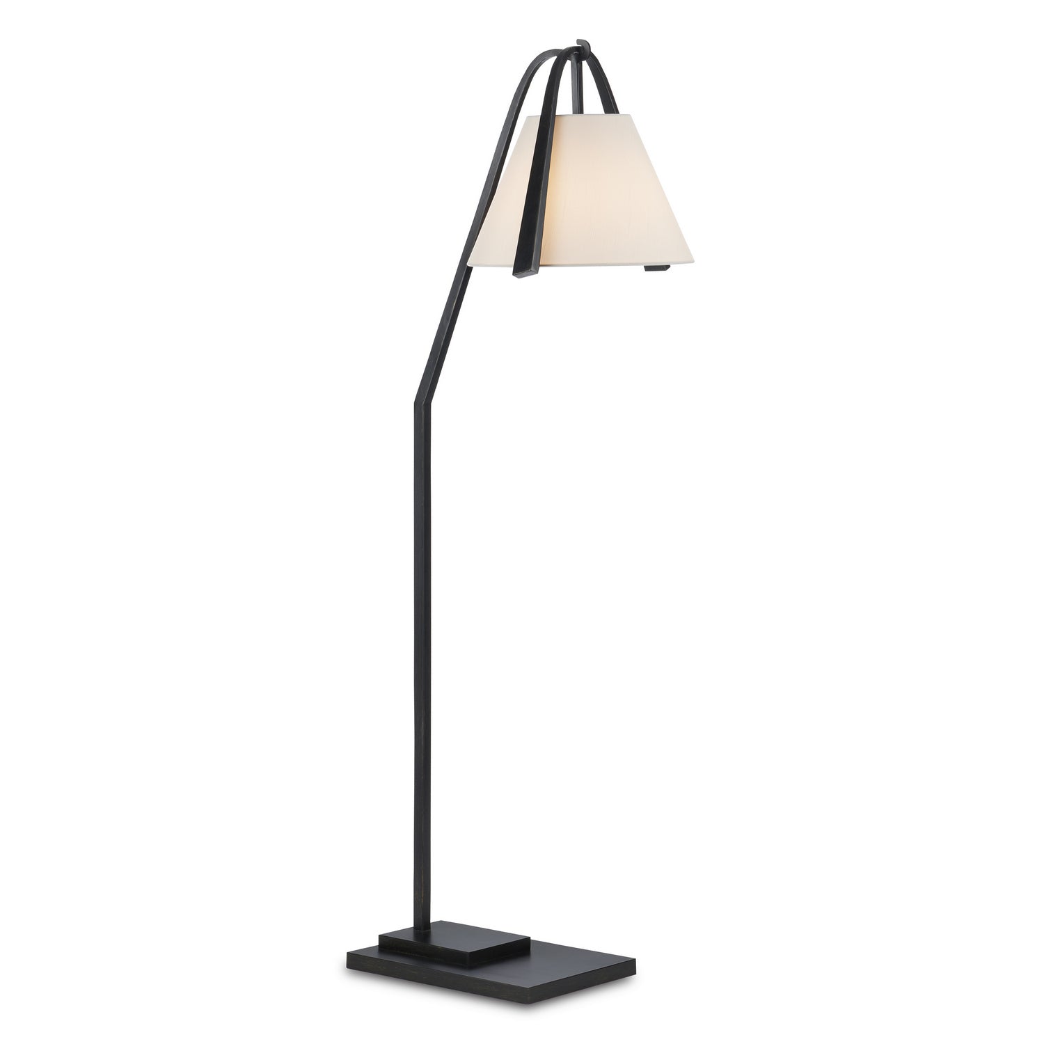 One Light Floor Lamp from the Frey collection in Satin Black/Brushed Brown finish