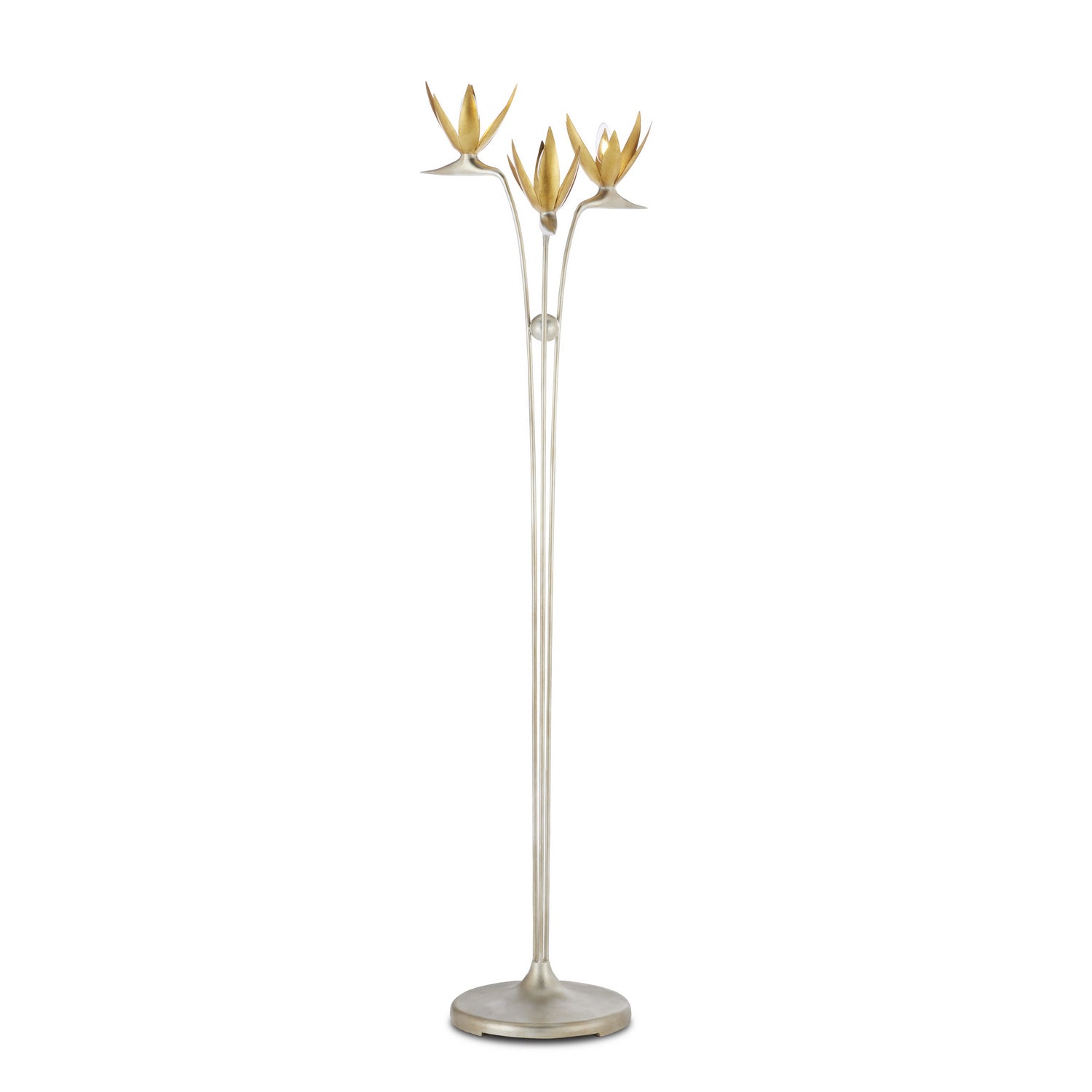 Three Light Floor Lamp from the Paradiso collection in Contemporary Silver Leaf/Contemporary Gold Leaf finish