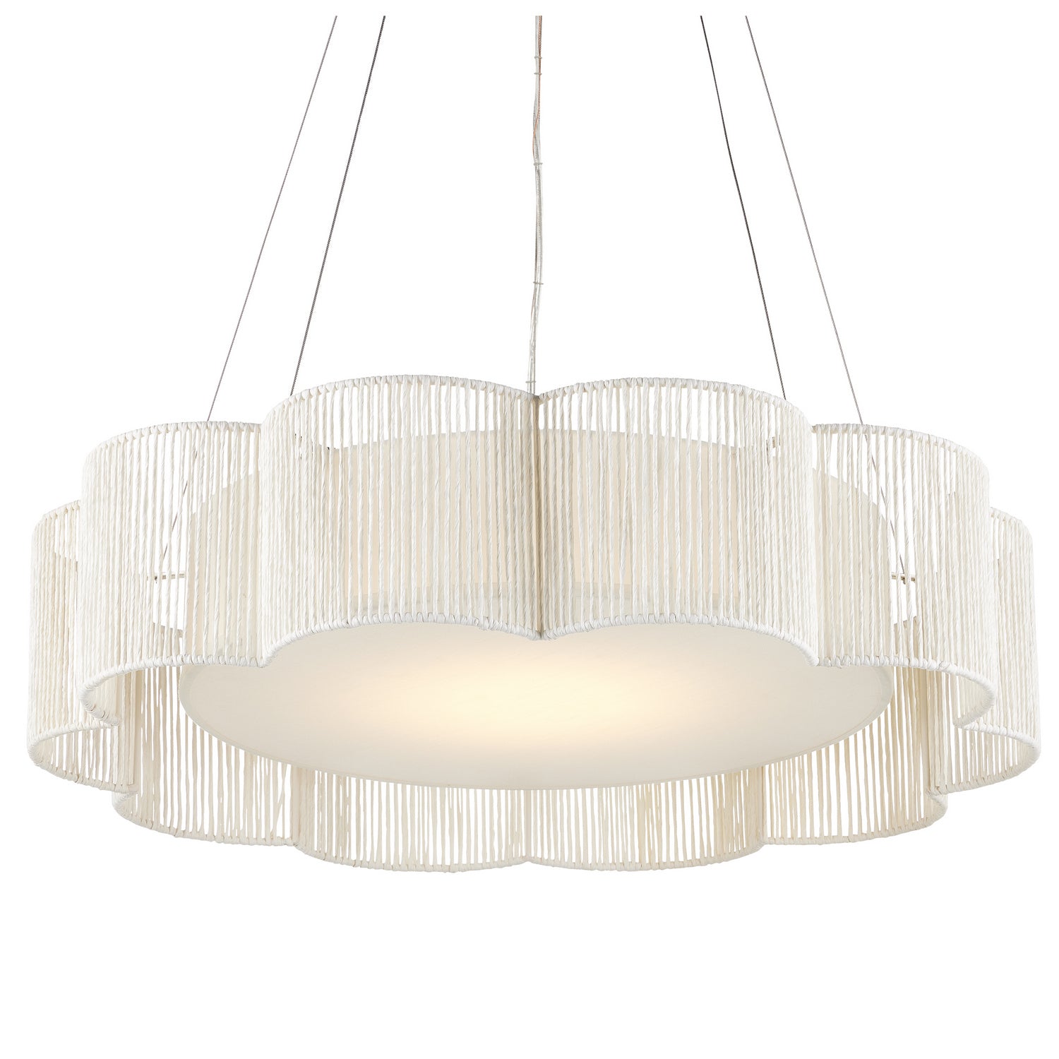 LED Chandelier from the Ancroft collection in White/Contemporary Silver Leaf finish