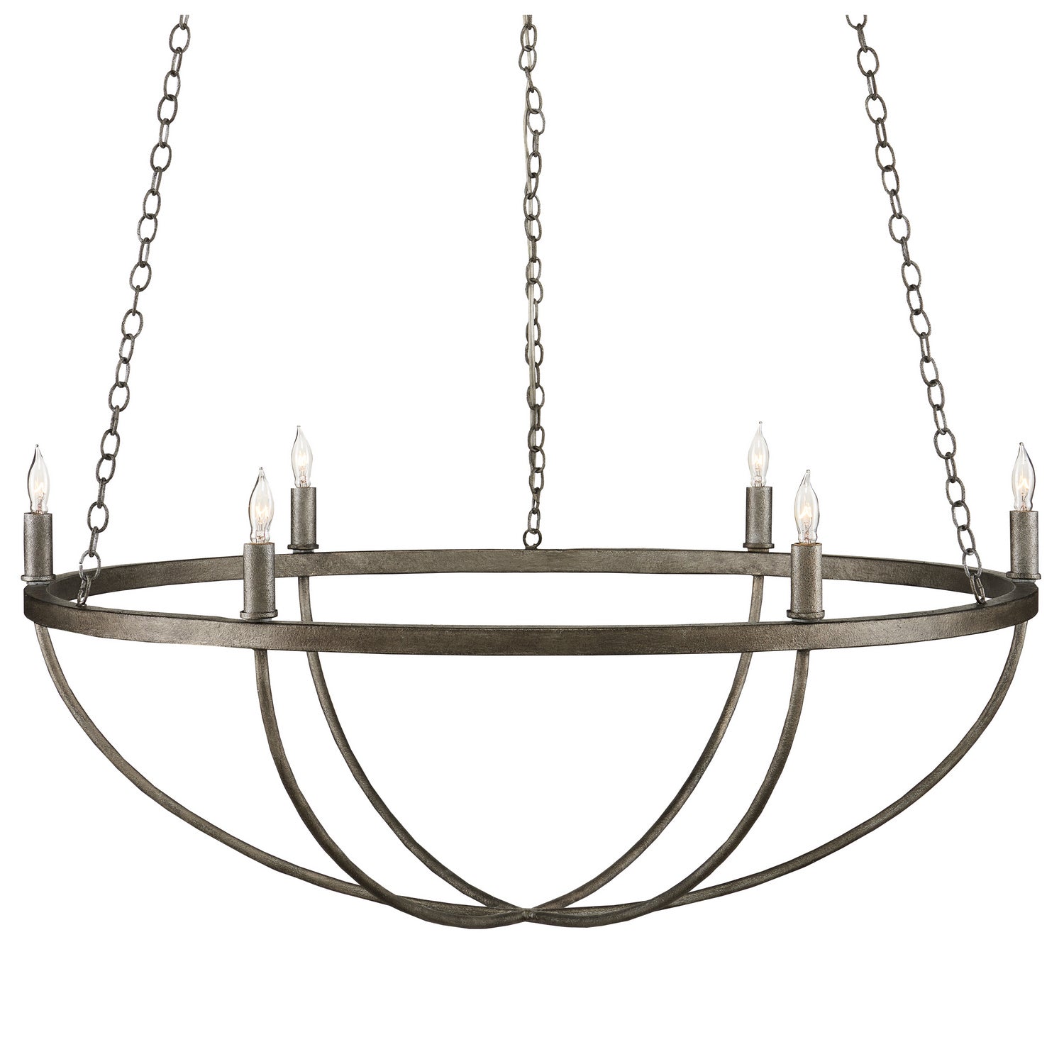 Six Light Chandelier from the Quillian collection in Light Molé finish