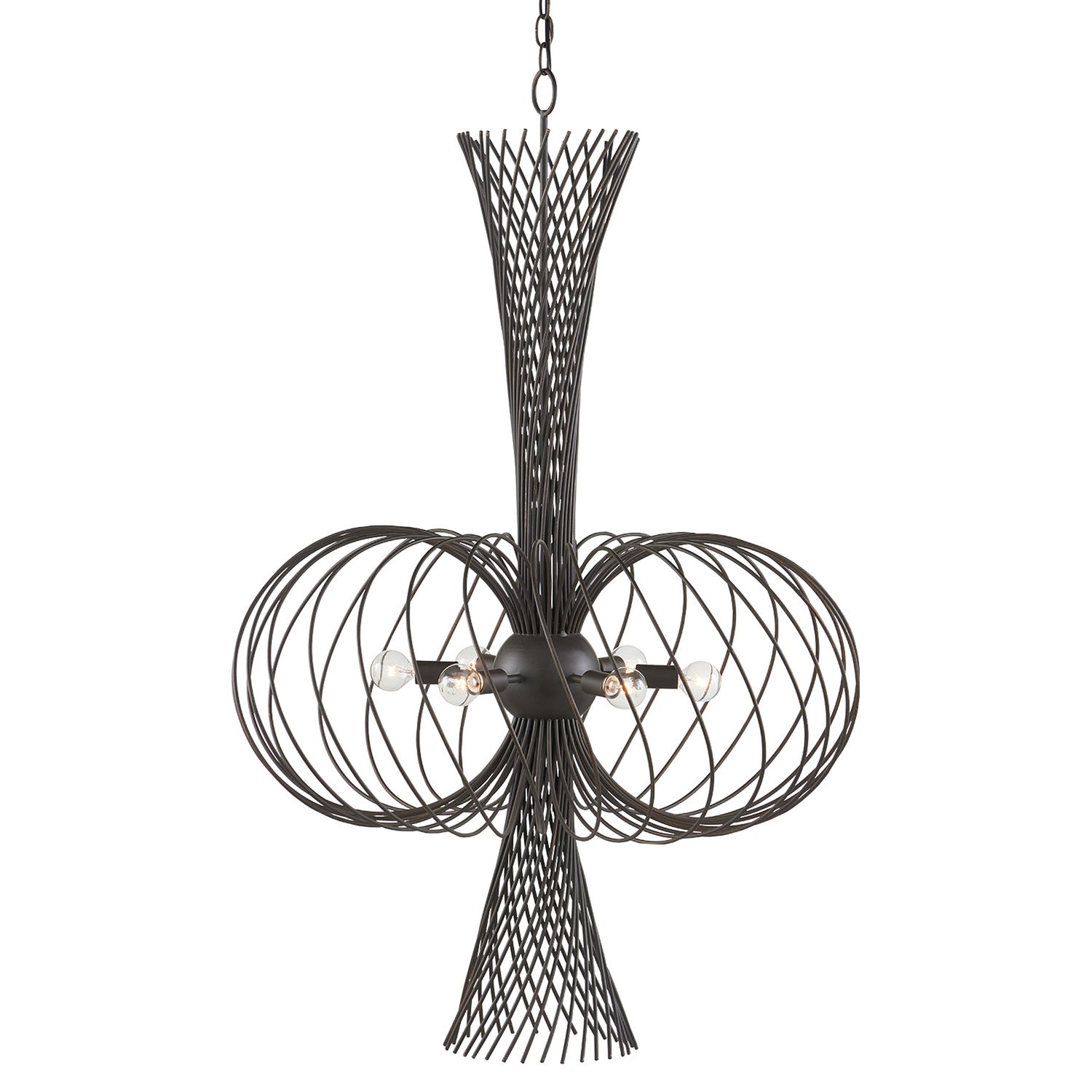 Six Light Chandelier from the Akio collection in Bronze Gold finish