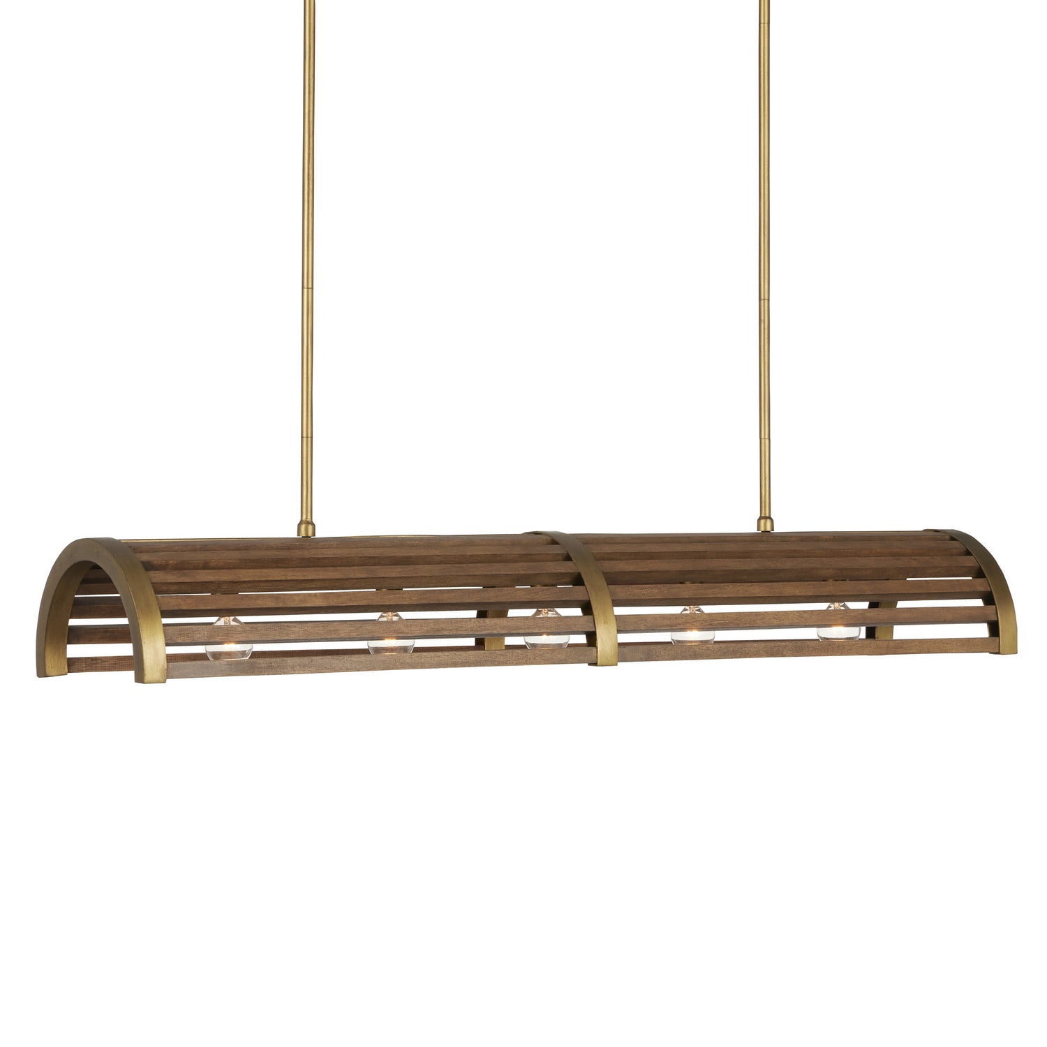 Five Light Chandelier from the Woodbine collection in Chestnut/Brass finish