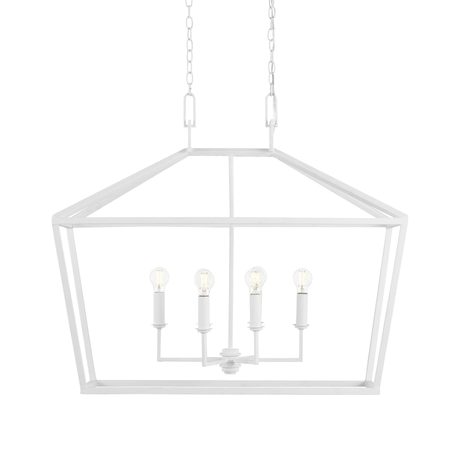 Six Light Chandelier from the Denison collection in Gesso White finish