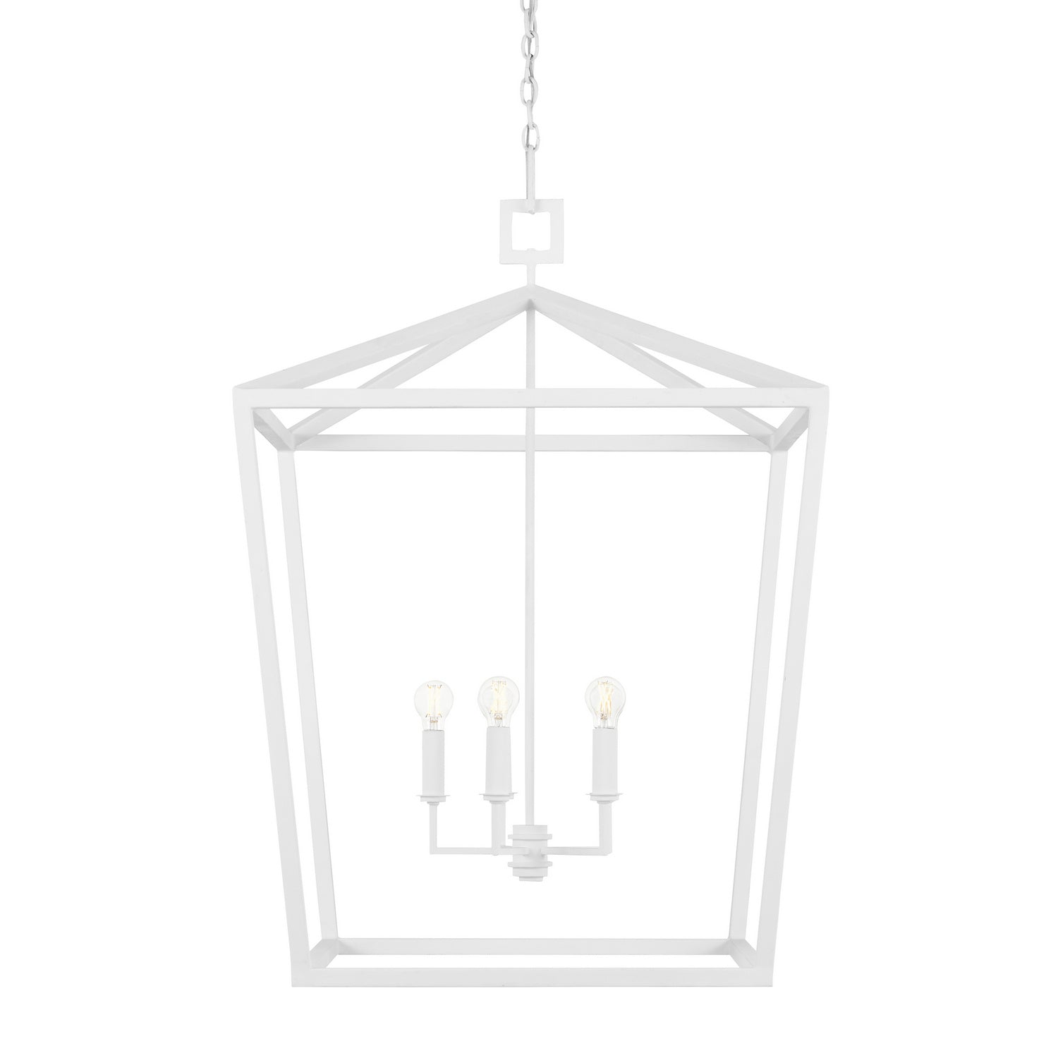 Four Light Chandelier from the Denison collection in Gesso White finish