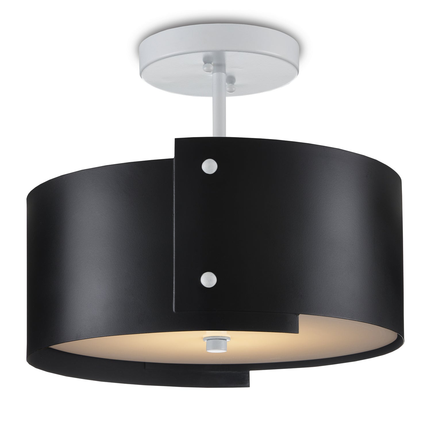 LED Semi-Flush Mount from the Ritsu collection in Blacksmith/Sugar White finish