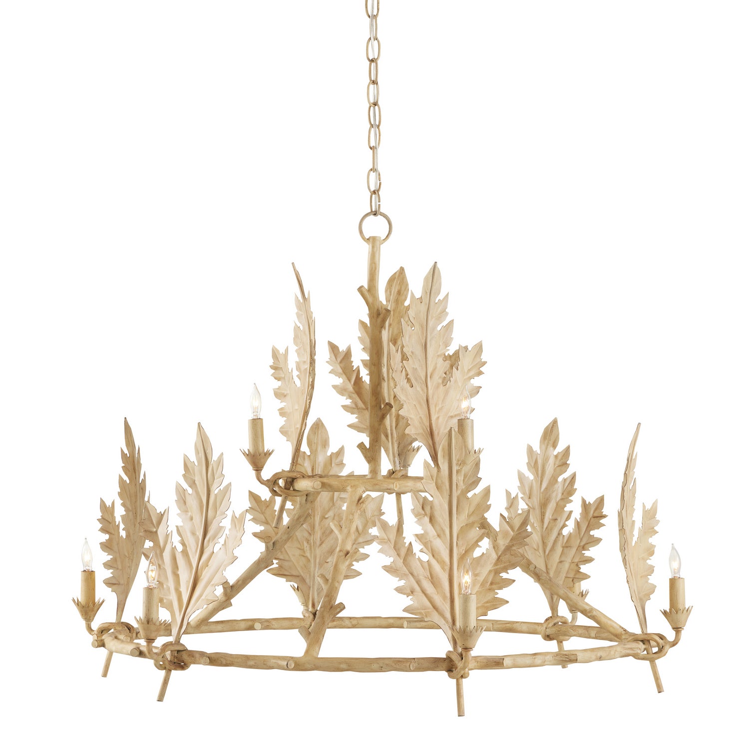 Nine Light Chandelier from the Bowthorpe collection in Coco Cream finish