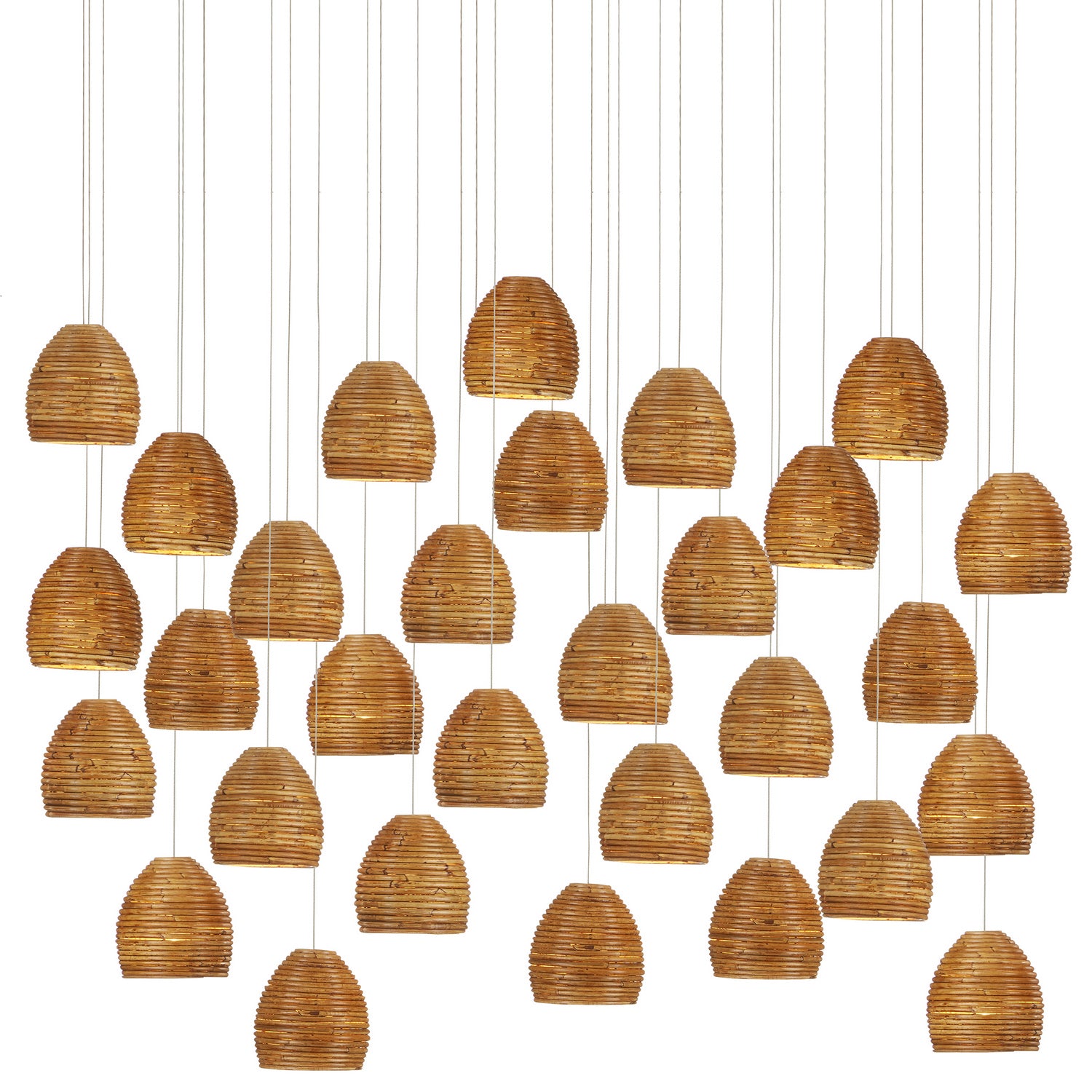 30 Light Pendant from the Beehive collection in Natural finish