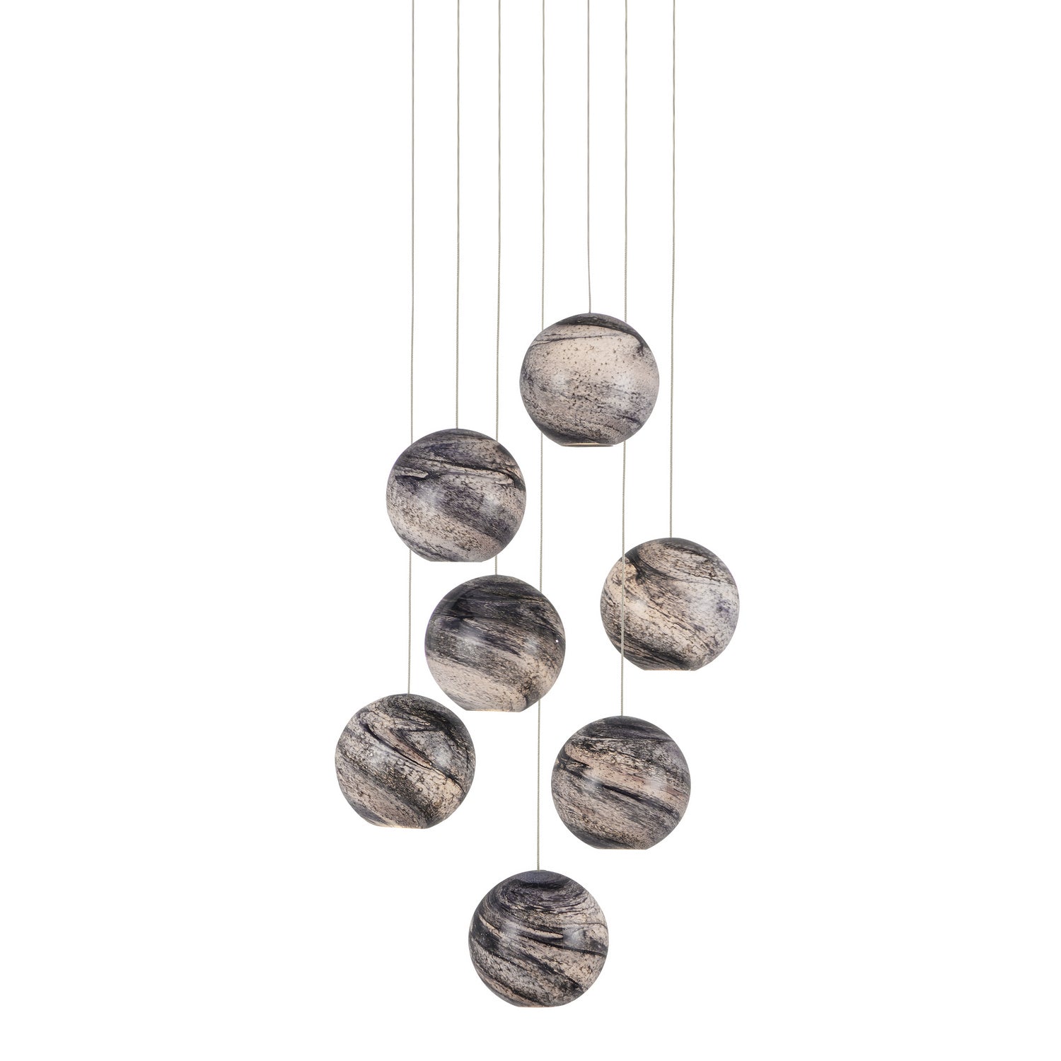 Seven Light Pendant from the Palatino collection in Earth with Speckles finish