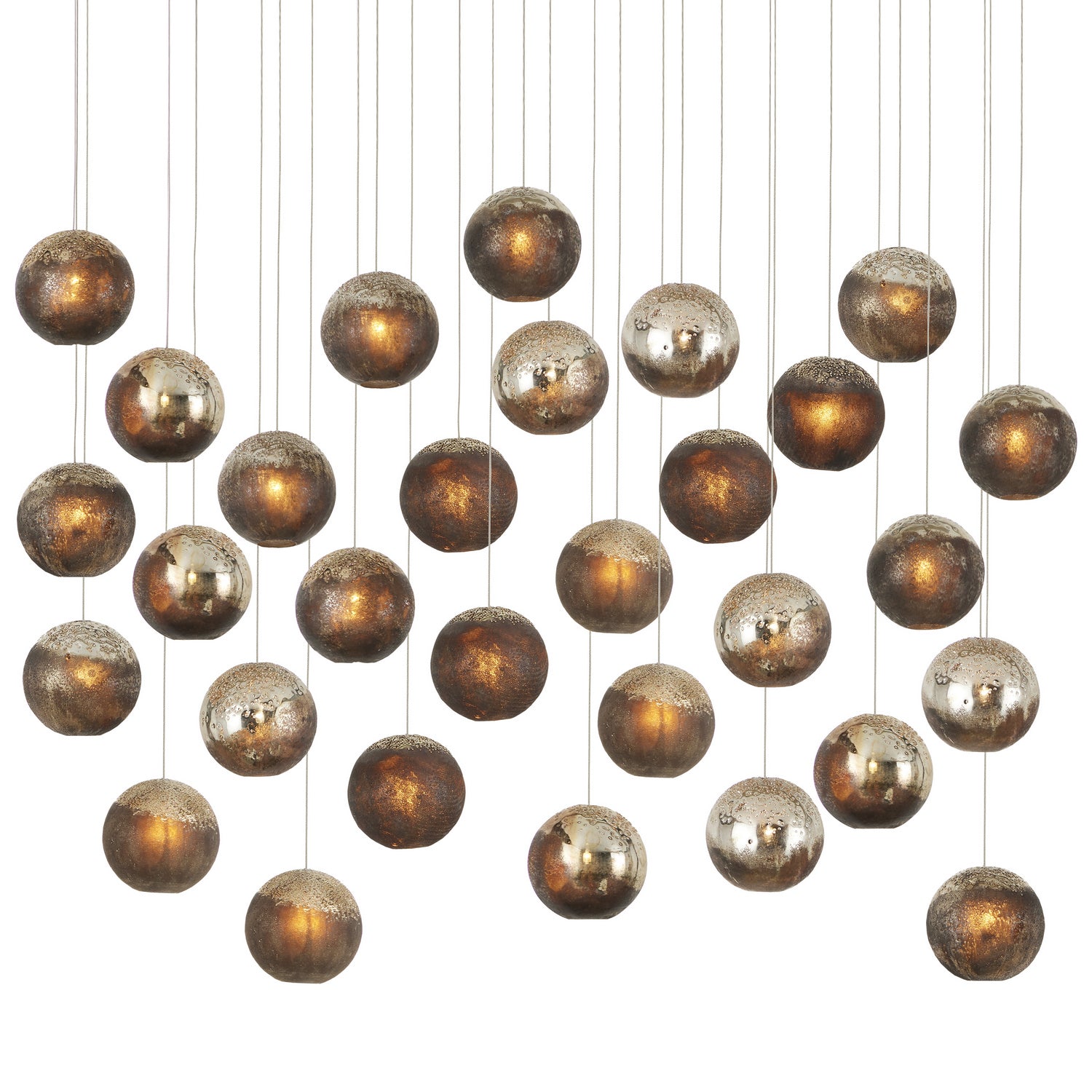 30 Light Pendant from the Pathos collection in Antique Silver/Antique Gold/Matte Charcoal finish