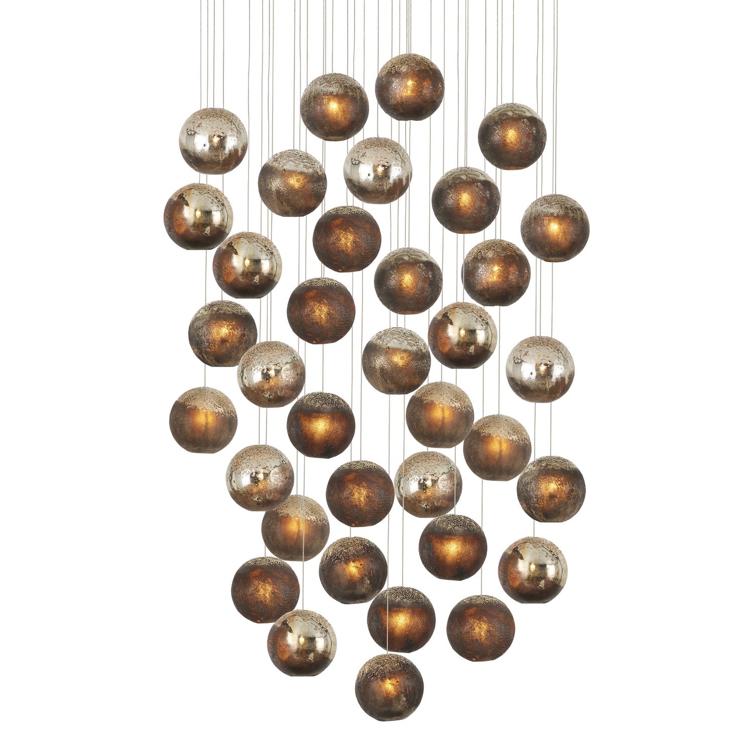 36 Light Pendant from the Pathos collection in Antique Silver/Antique Gold/Matte Charcoal finish