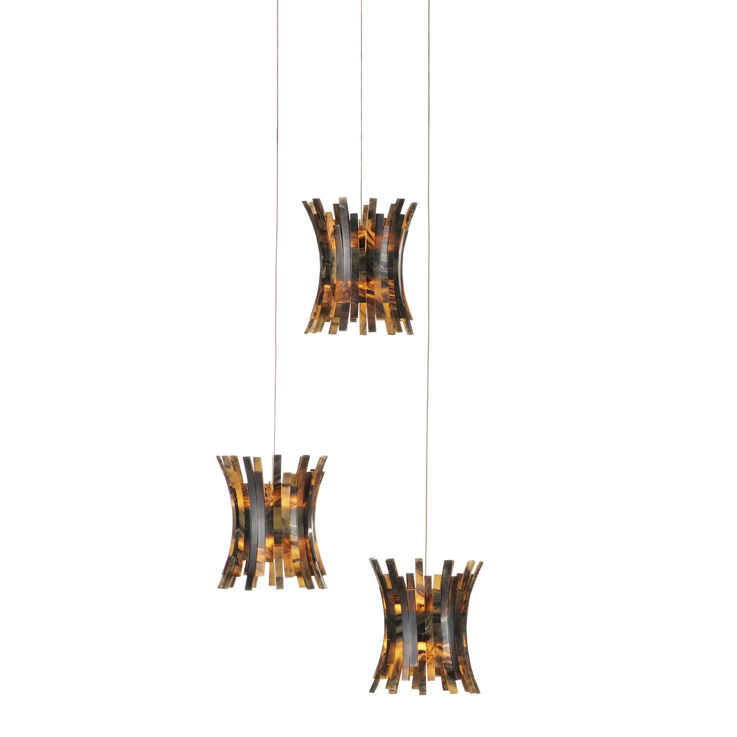 Three Light Pendant from the Alsop collection in Brown/Black/Natural finish