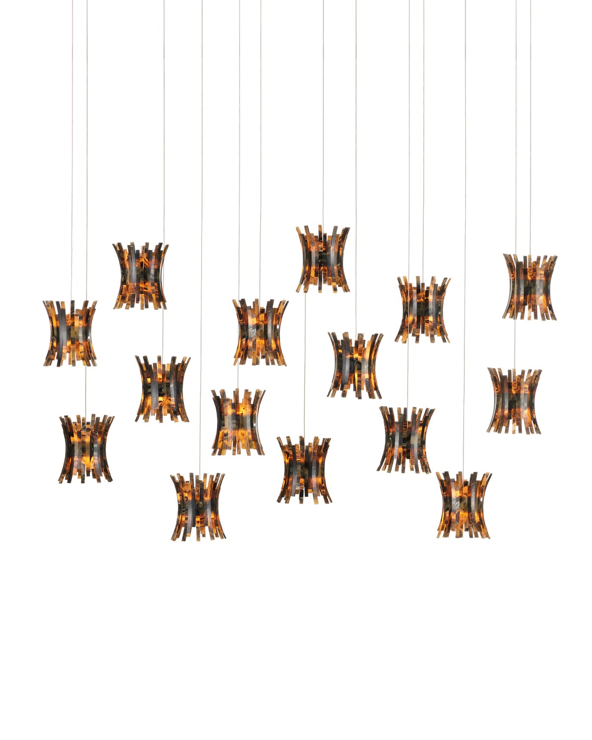 15 Light Pendant from the Alsop collection in Brown/Black/Natural finish