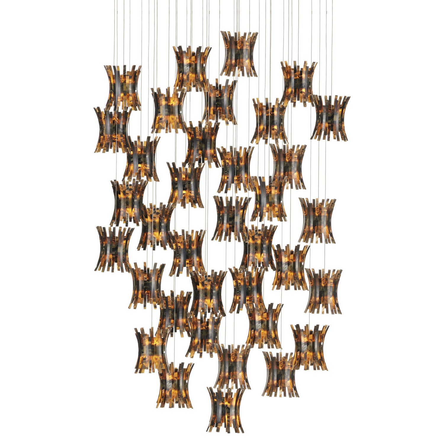 36 Light Pendant from the Alsop collection in Brown/Black/Natural finish