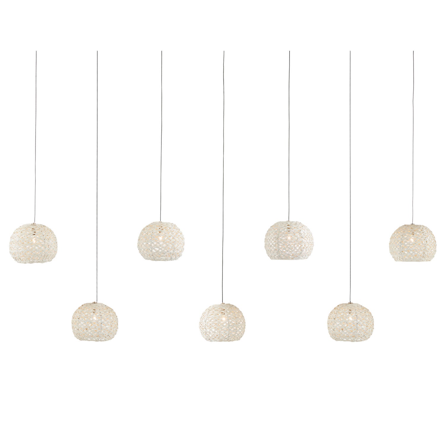 Seven Light Pendant from the Piero collection in Sugar White finish