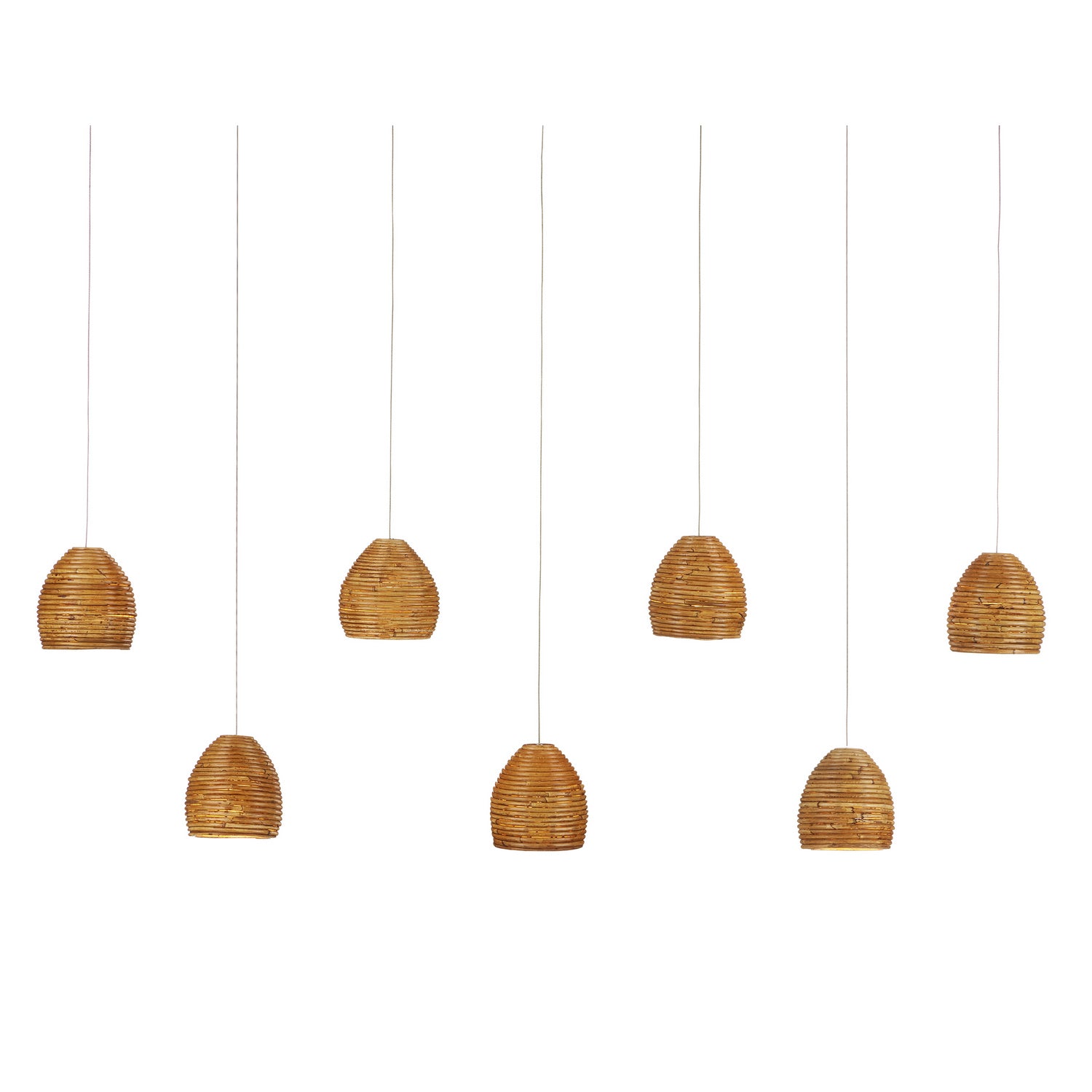 Seven Light Pendant from the Beehive collection in Natural finish