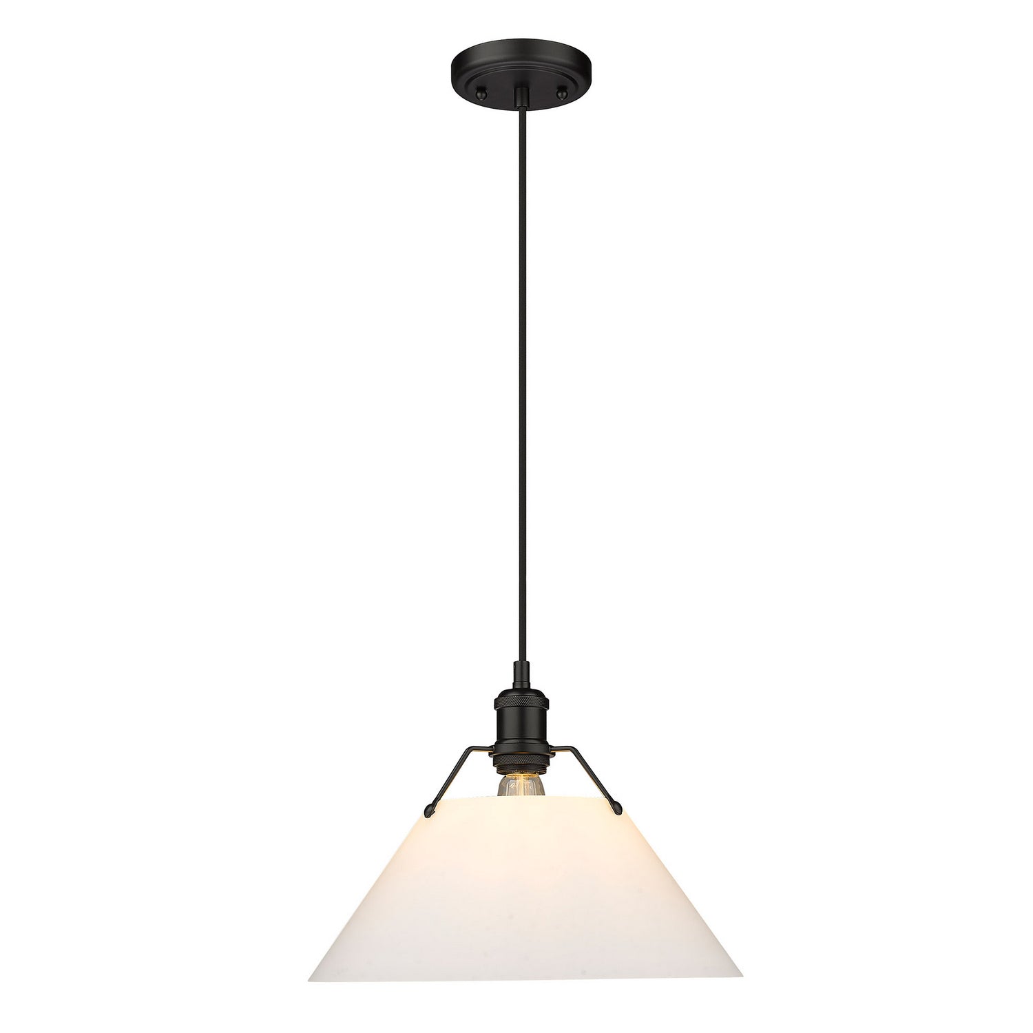 Golden - 3306-L BLK-OP - One Light Pendant - Orwell BLK - Matte Black