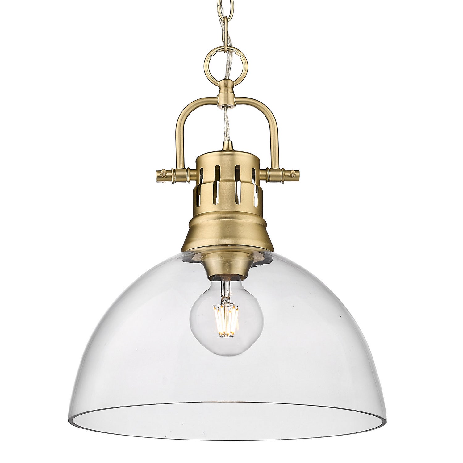 Golden - 3602-L BCB-CLR - One Light Pendant - Duncan BCB - Brushed Champagne Bronze