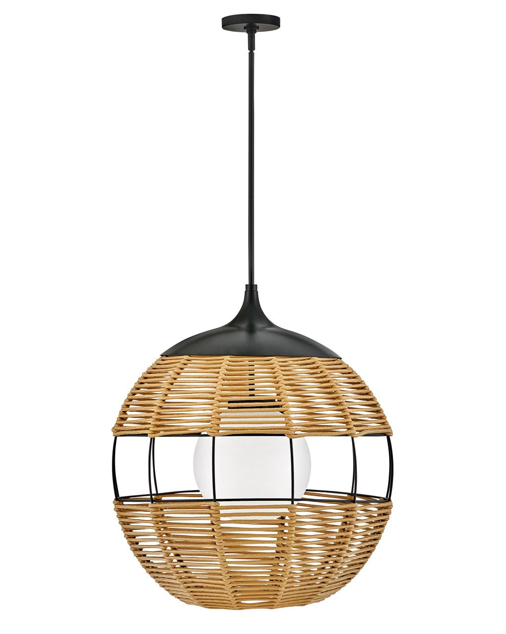 Hinkley - 19675BK-NAT - LED Hanging Lantern - Maddox - Black