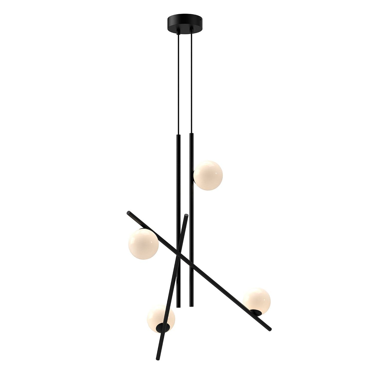 Kuzco Lighting - CH89832-BK/GO - LED Chandelier - Amara - Black/Glossy Opal Glass