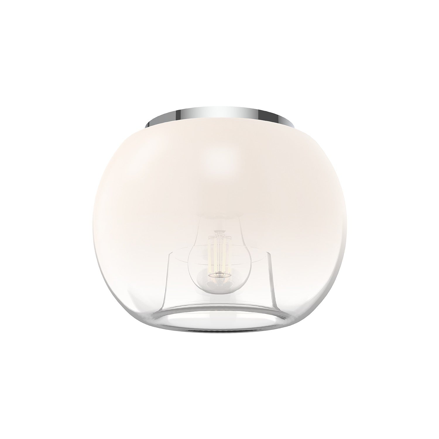 Kuzco Lighting - FM57508-CH/OP - One Light Flush Mount - Samar - Chrome/Opal Glass