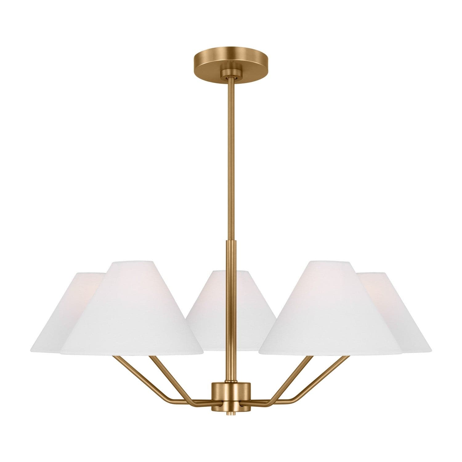 Visual Comfort Studio - DJC1005SB - Five Light Chandelier - Burke - Satin Brass