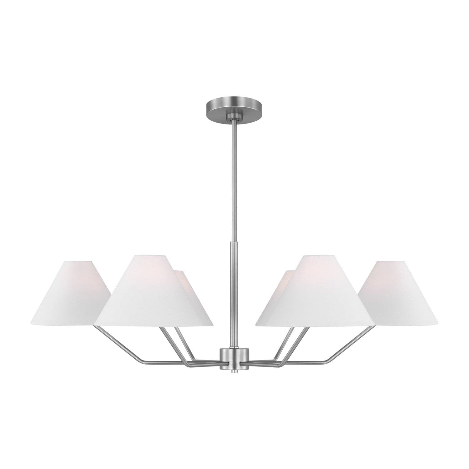 Visual Comfort Studio - DJC1016BS - Six Light Chandelier - Burke - Brushed Steel