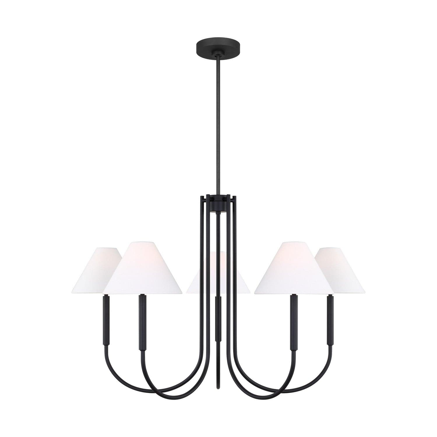 Visual Comfort Studio - DJC1035MBK - Six Light Chandelier - Porteau - Midnight Black