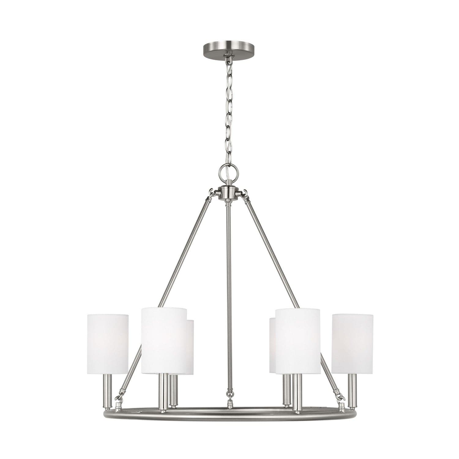 Visual Comfort Studio - DJC1086BS - Six Light Chandelier - Egmont - Brushed Steel